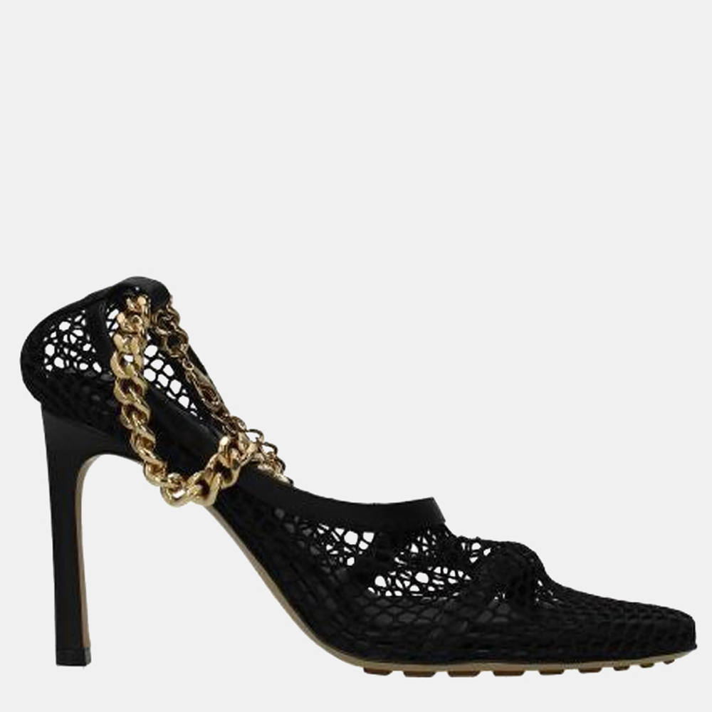 

Bottega Veneta Black Chain-embellished macramé and leather pumps Size US 7 EU 37.5