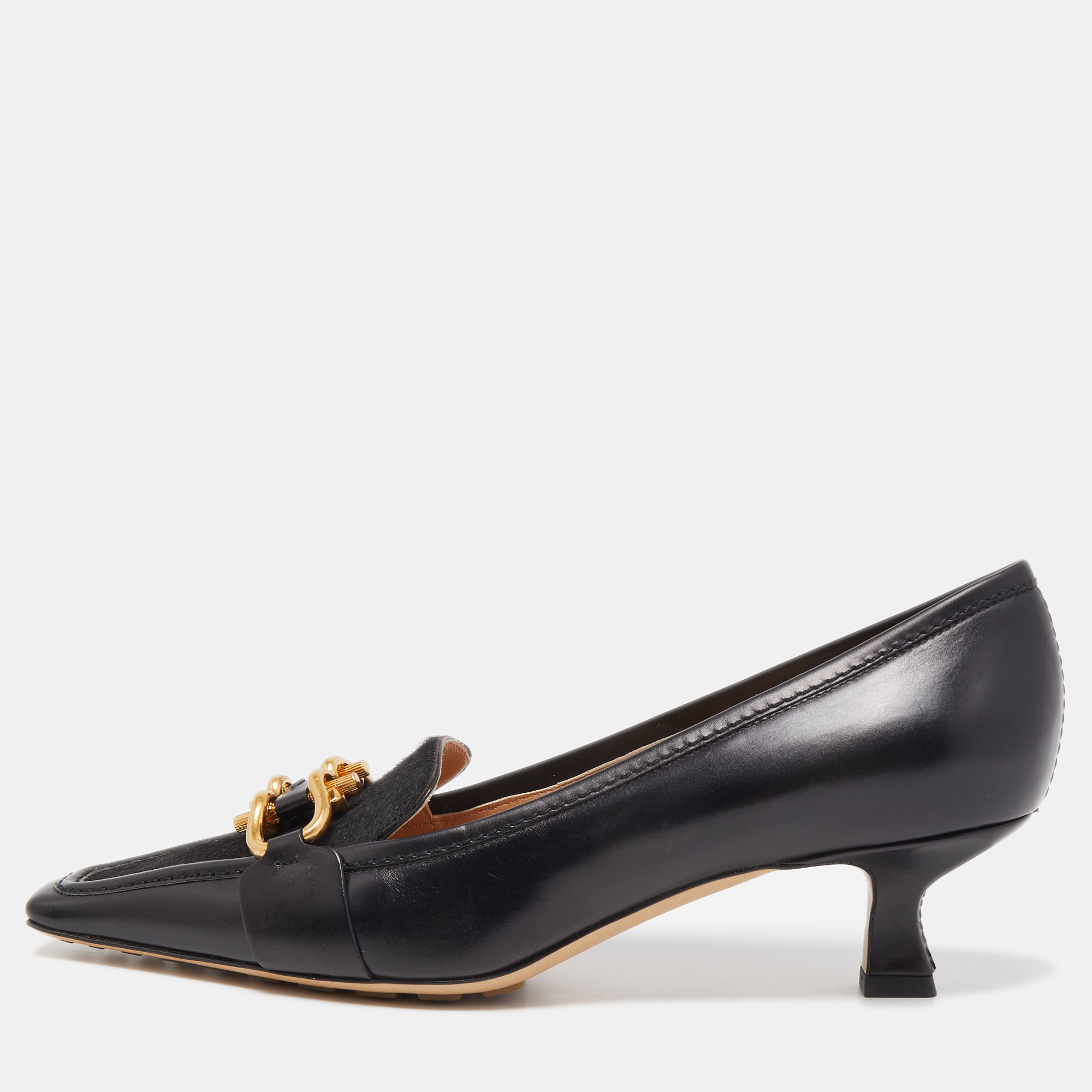 Bottega Black Leather Madame Pumps Size 40.5 Bottega