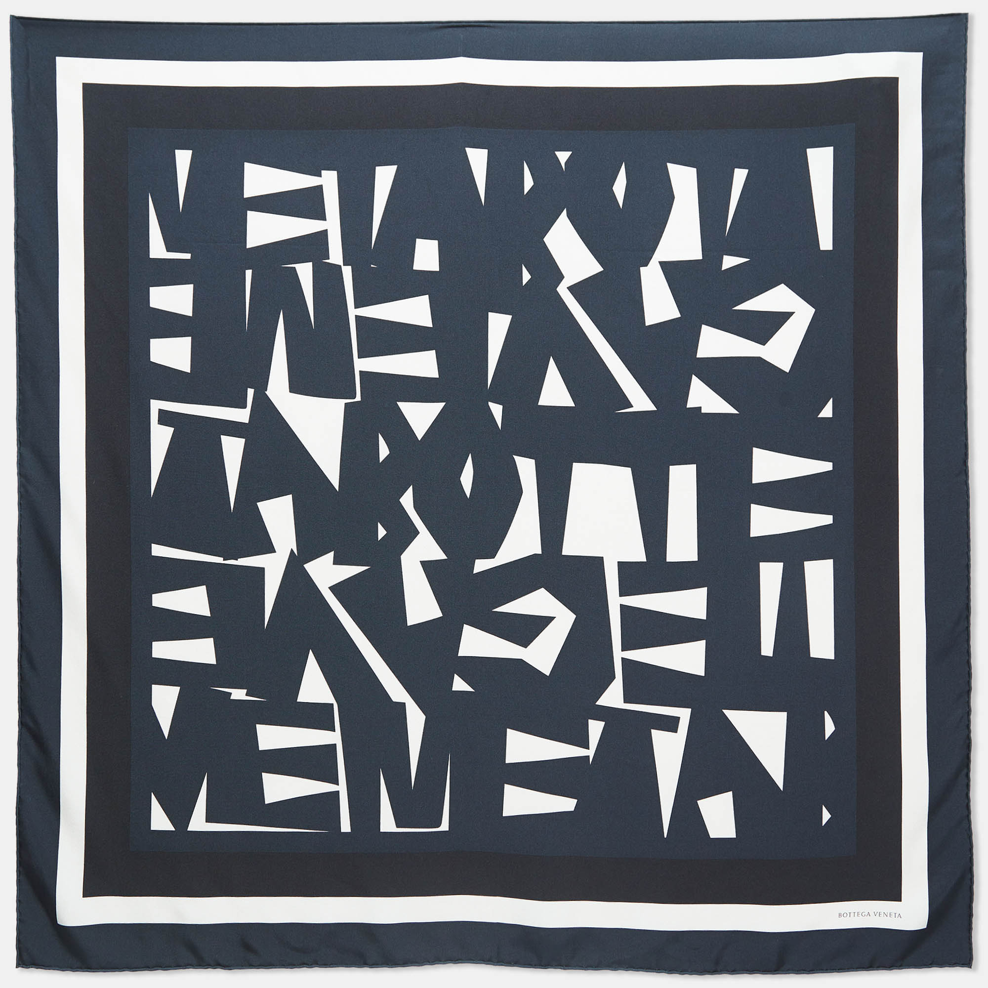 

Bottega Veneta Blue Geometric Print Silk Square Scarf