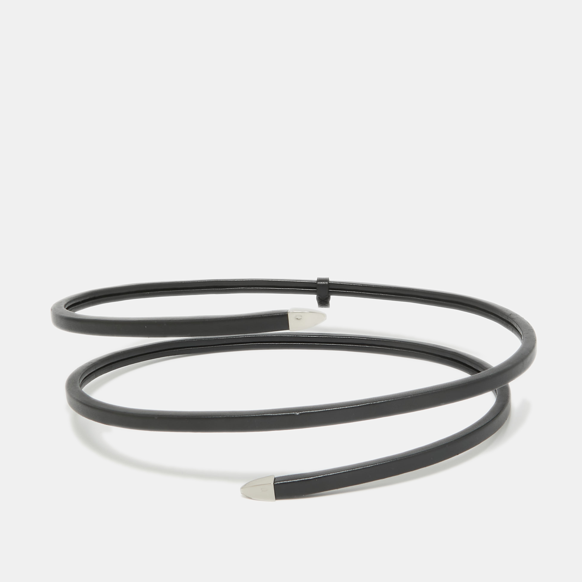 

Bottega Veneta Black Leather Spiral Belt