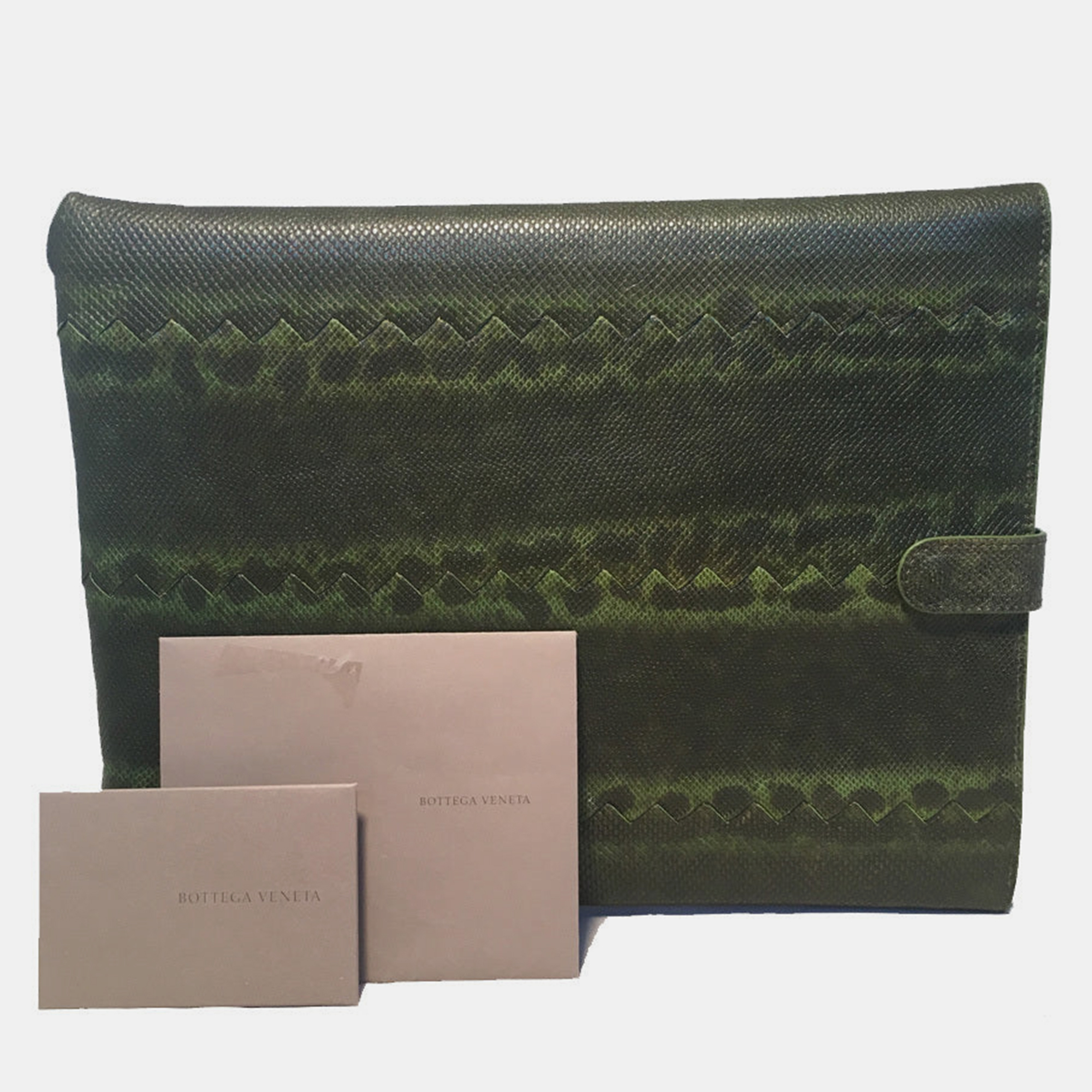 

Bottega Veneta Green Lizard Ipad Case With Box