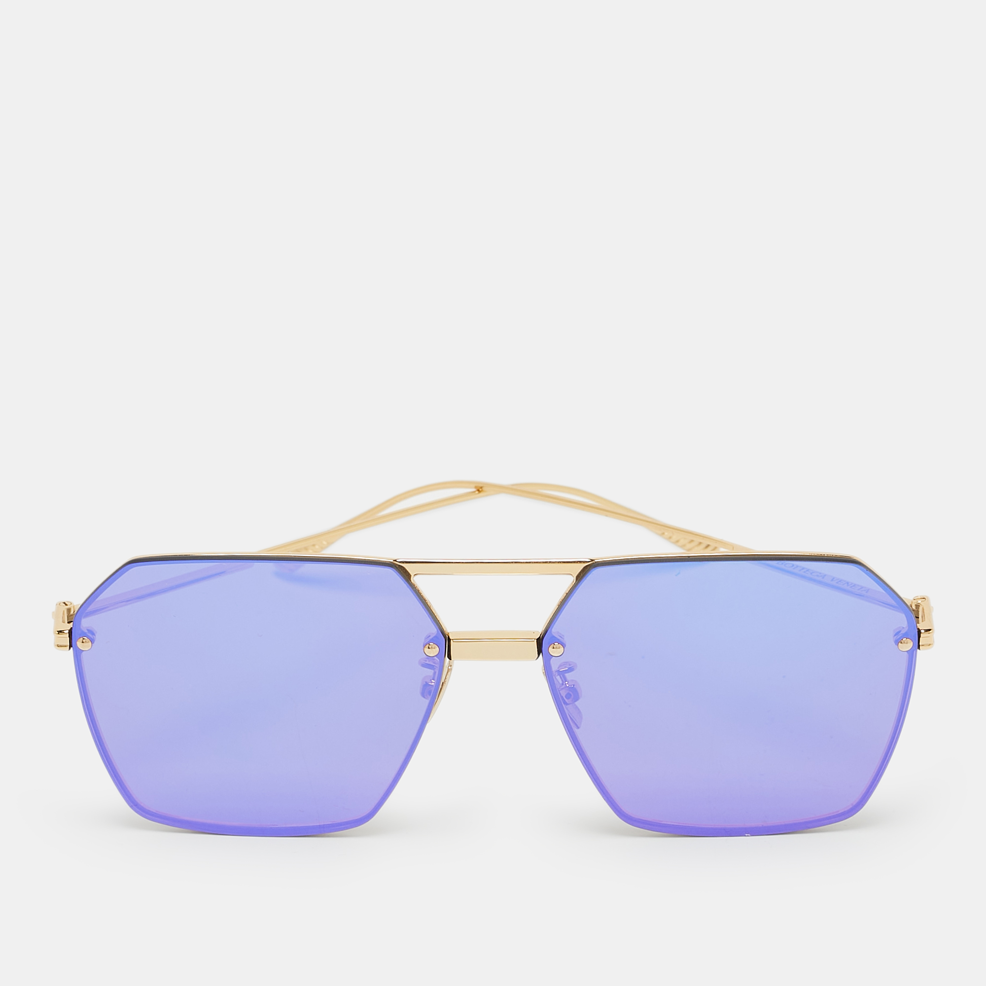 

Bottega Veneta Blue Gold Tone BV1045S Sunglasses