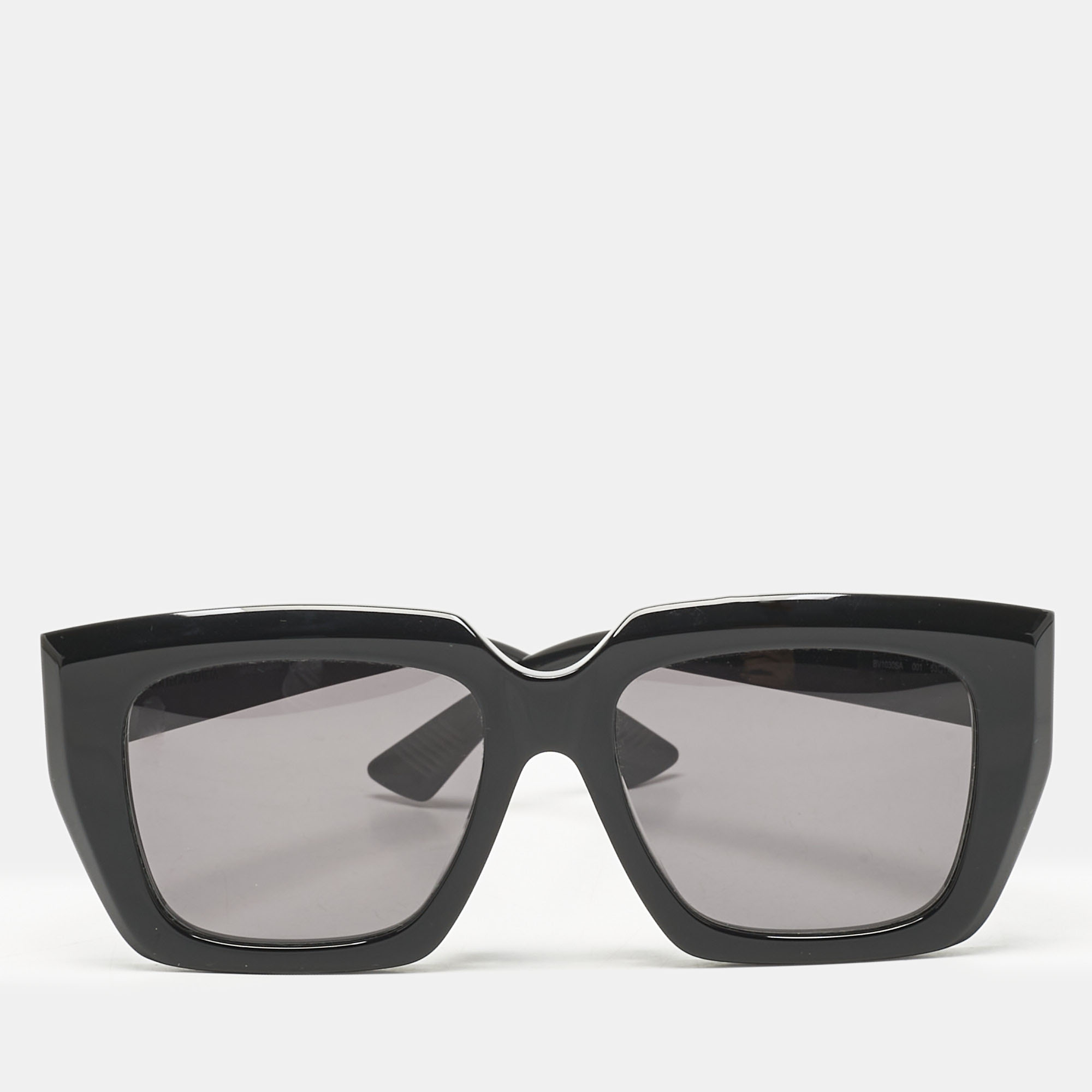 Pre-owned Bottega Veneta Black Bv1030sa Square Sunglasses