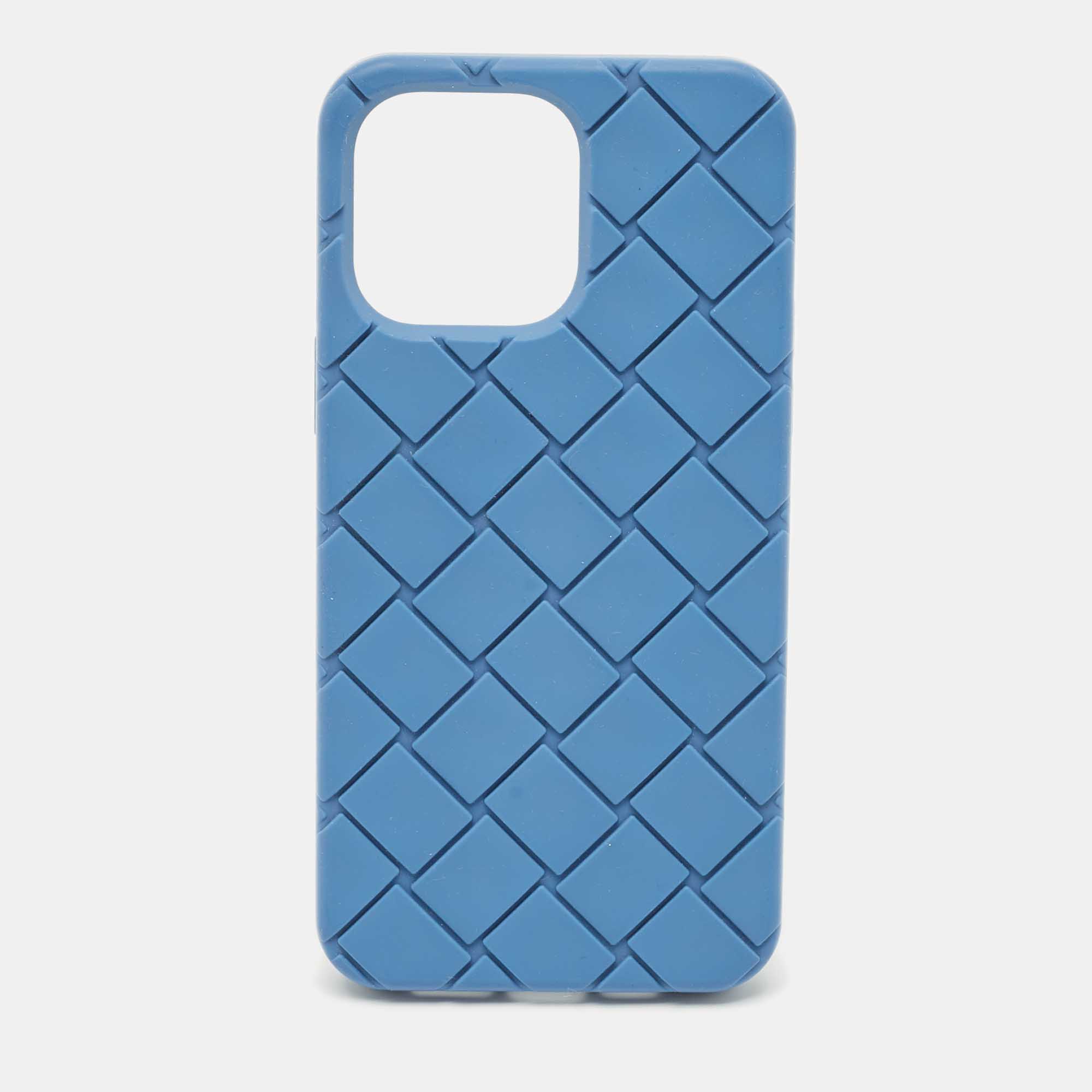 

Bottega Veneta Blue Intrecciato Rubber iPhone 16 Pro Max Case