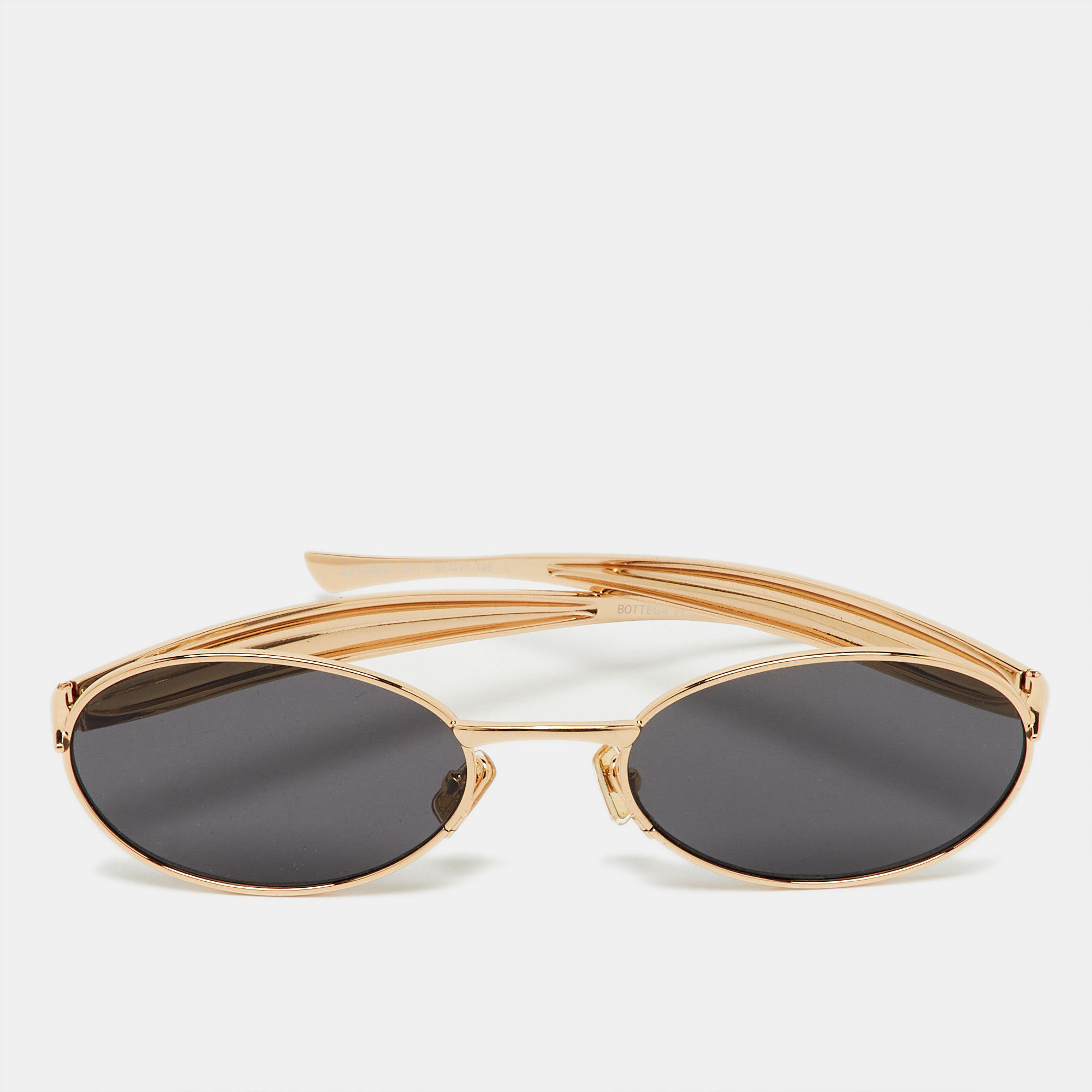 

Bottega Veneta Gold Tone/Grey BV1386S Sardine Oval Sunglasses