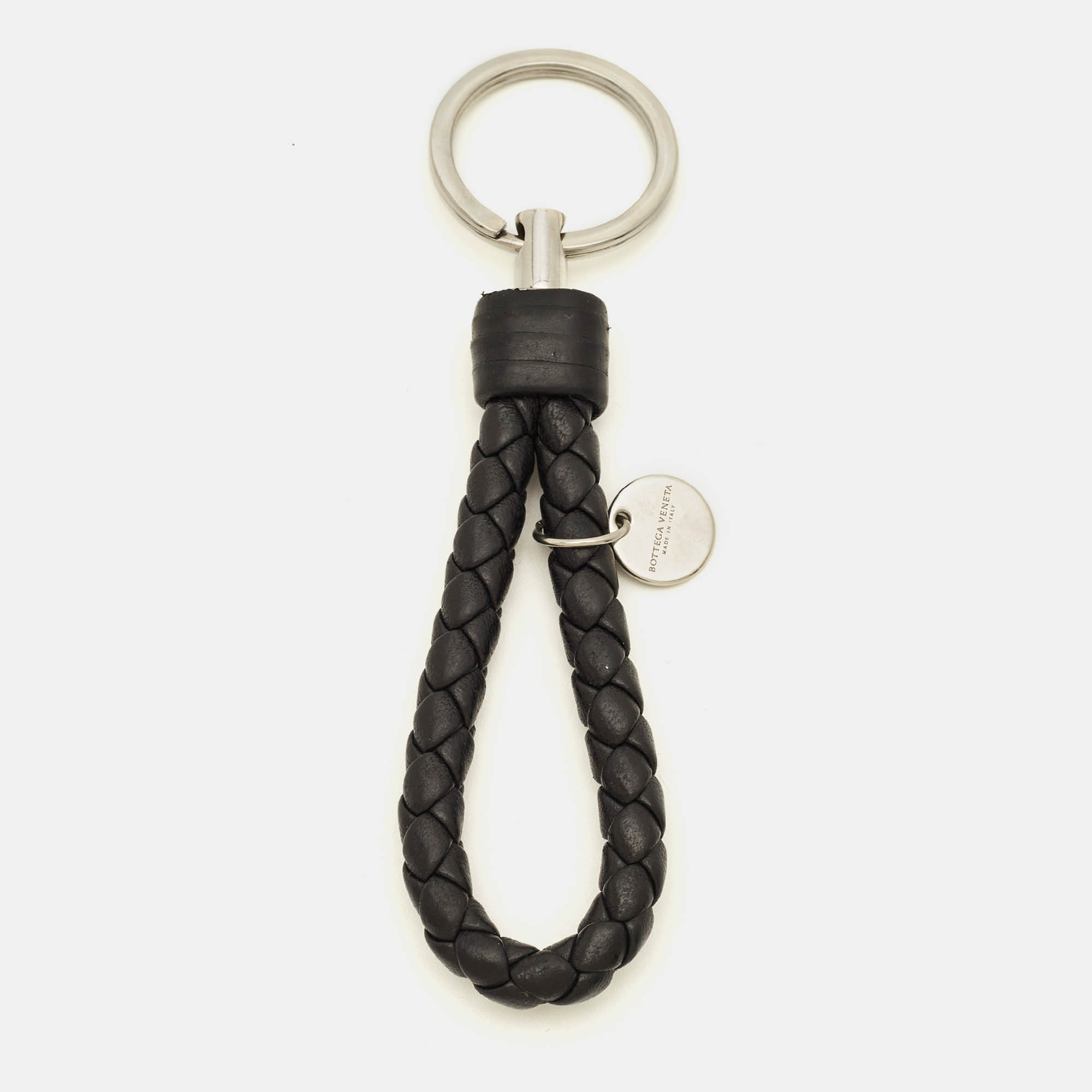 

Bottega Veneta Key Chain Black Intrecciato Leather