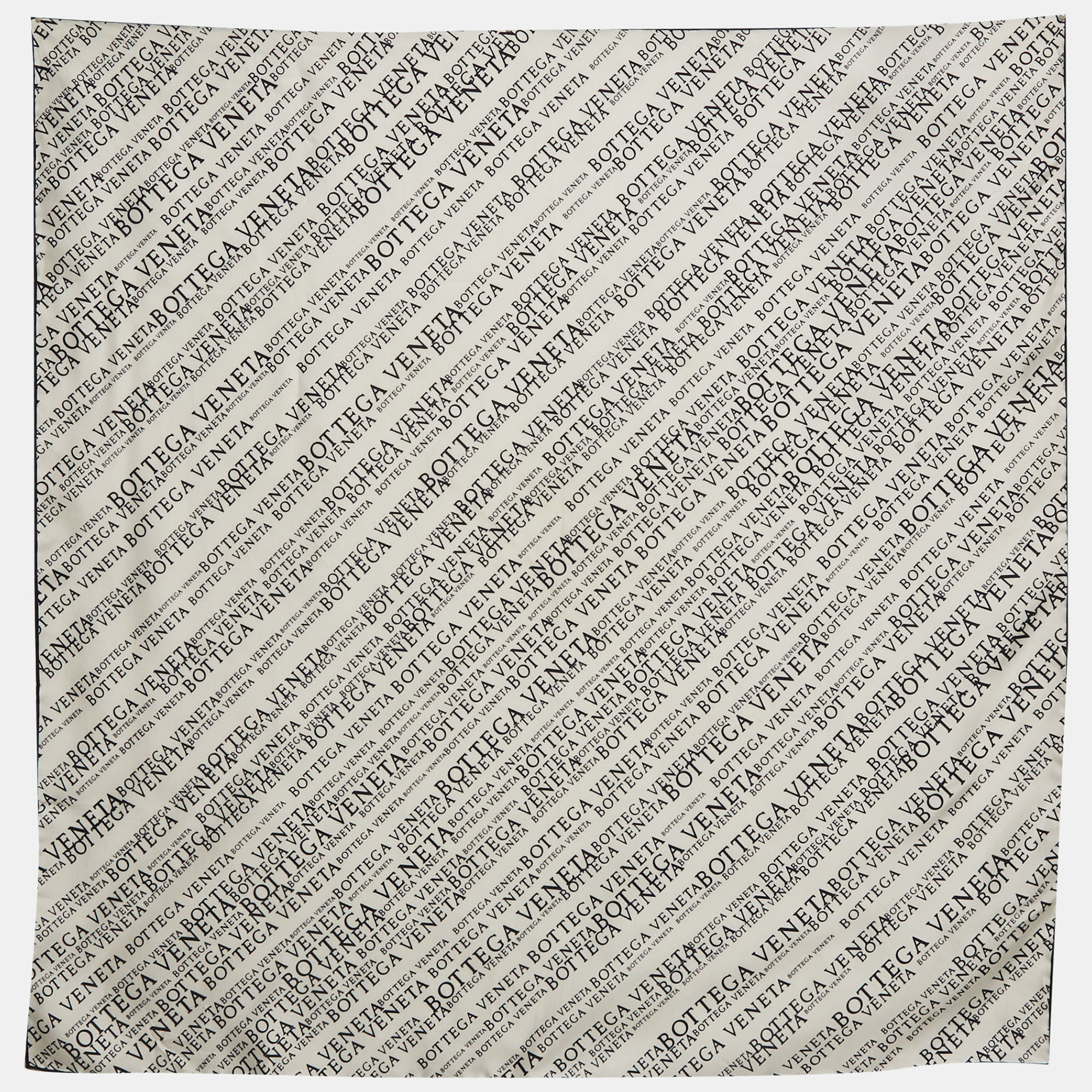 

Bottega Veneta White All Over Logo Print Silk Scarf