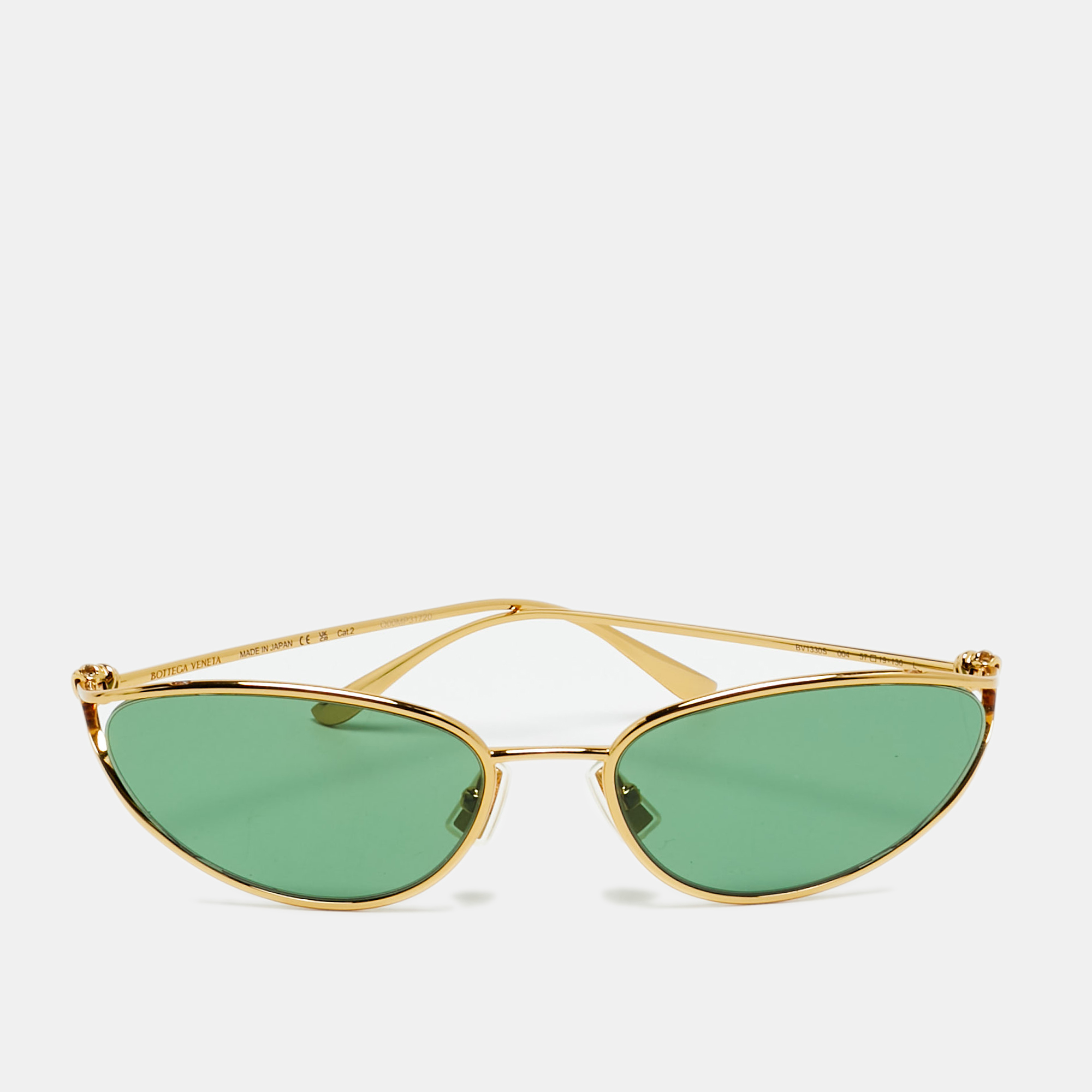 

Bottega Veneta Green/Gold Tone Knot BV1330S Cat Eye Sunglasses