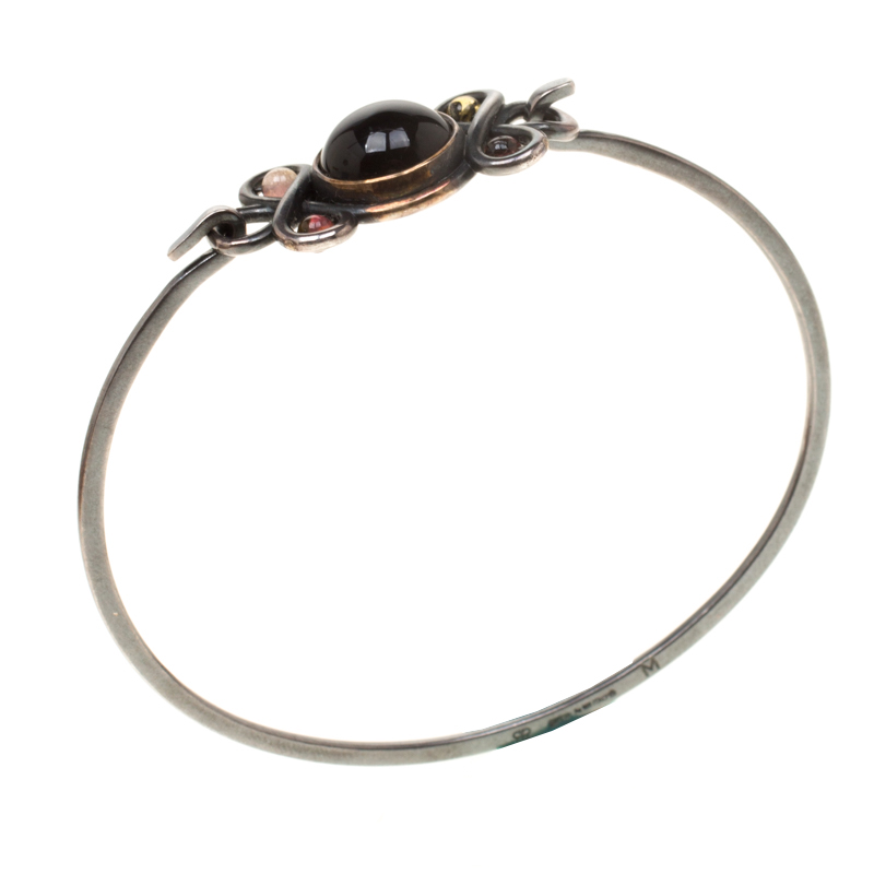 

Bottega Veneta Smoky Quartz Tourmaline Silver Hook Bracelet