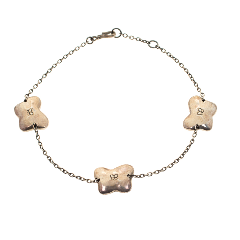 Pre Owned سوار بوتيغا فينيتا دلايات فراشات فضي