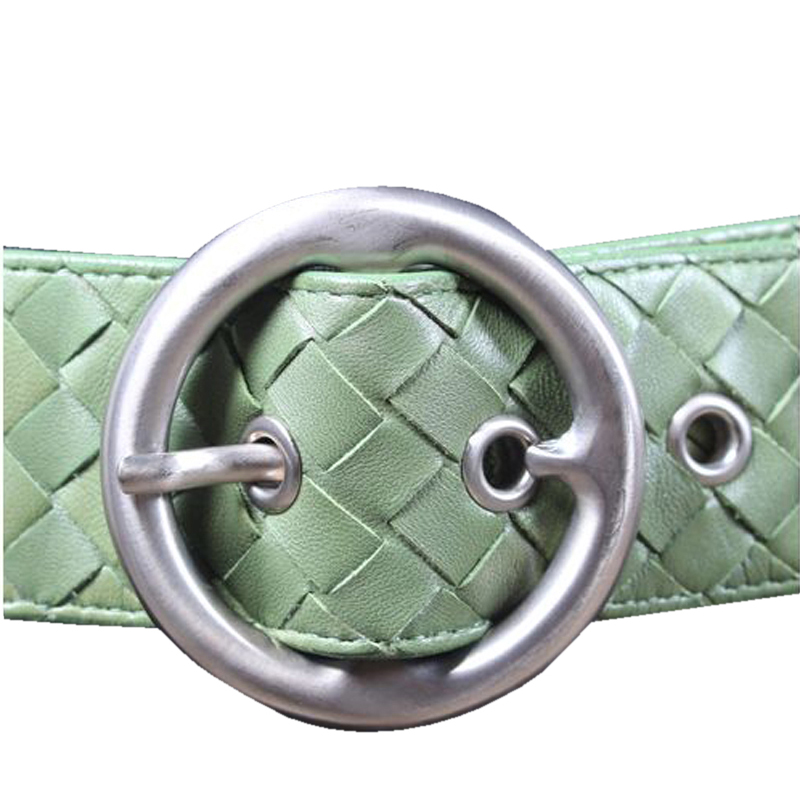 

Bottega Veneta Green Intrecciato Leather Belt