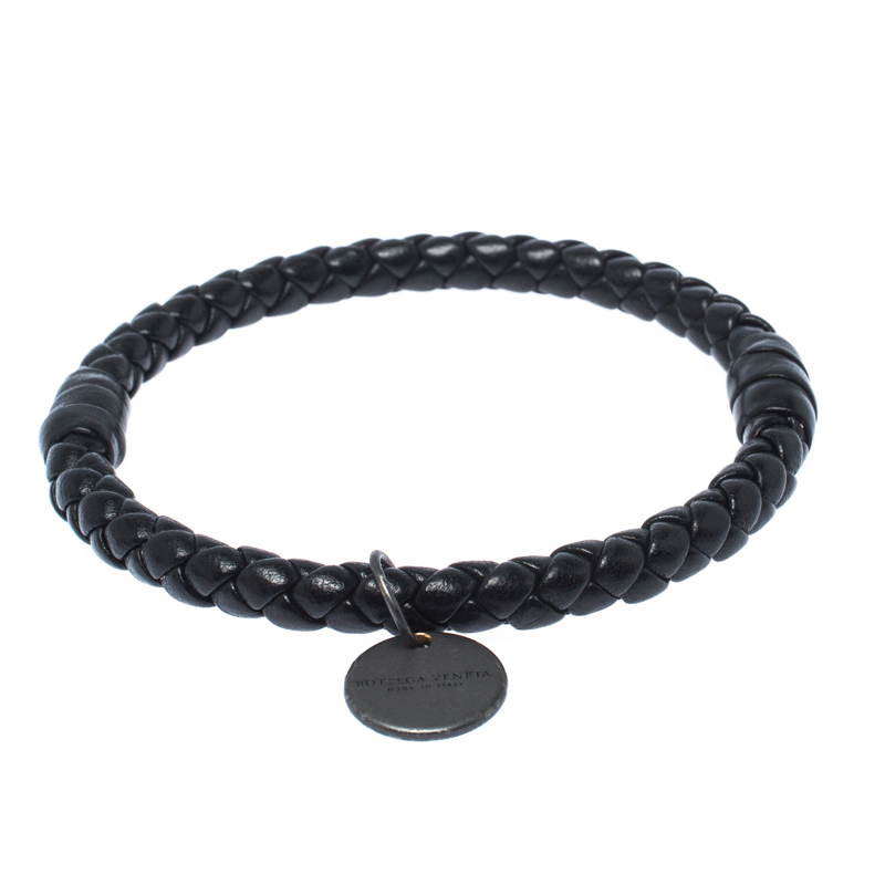 Pre Owned سوار بوتيغا فينيتا جلد أنترشياتو أسود