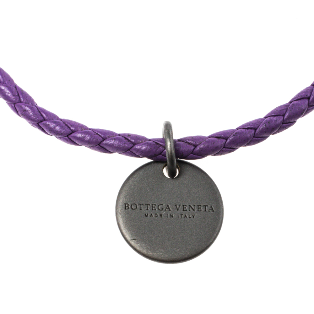 

Bottega Veneta Purple Intrecciato Nappa Leather Bracelet