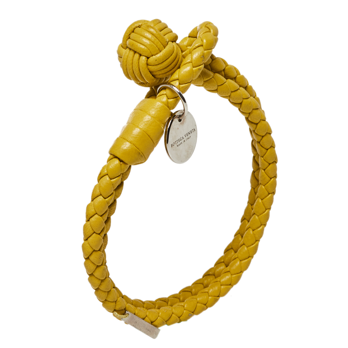 

Bottega Veneta Yellow Intrecciato Nappa Leather Double Strand Bracelet