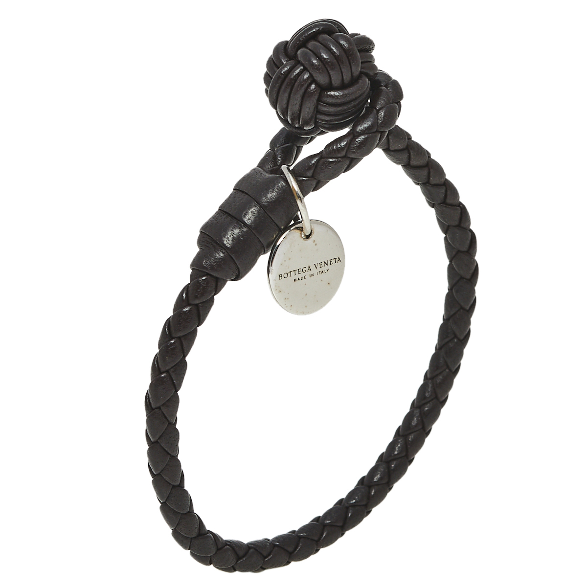 

Bottega Veneta Brown Intrecciato Nappa Leather Knot Bracelet