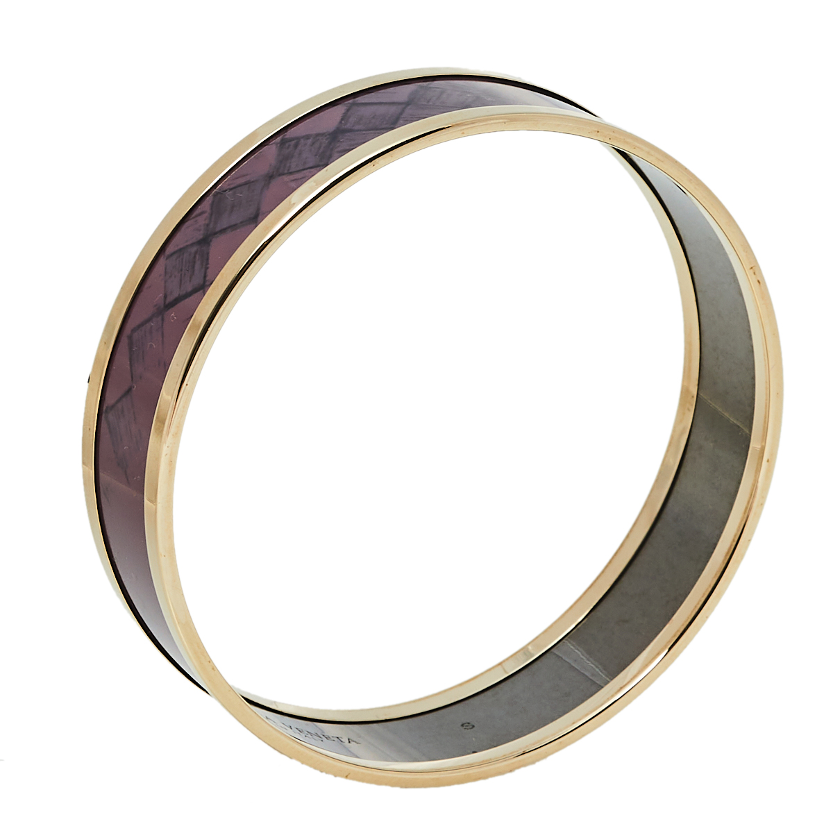 

Bottega Veneta Mauve Purple Enamel Gold Plated Bangle Bracelet