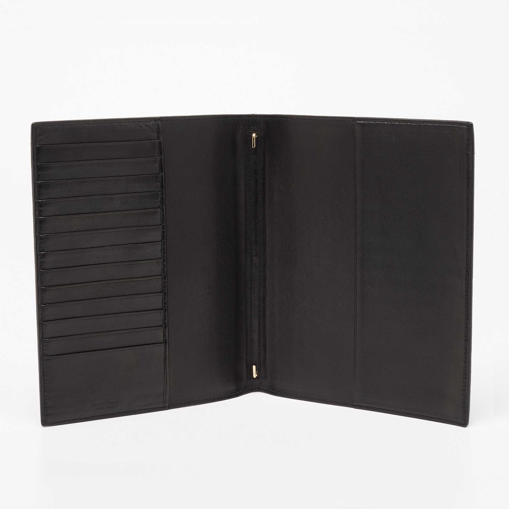 

Bottega Black Intrecciato Leather Agenda Cover