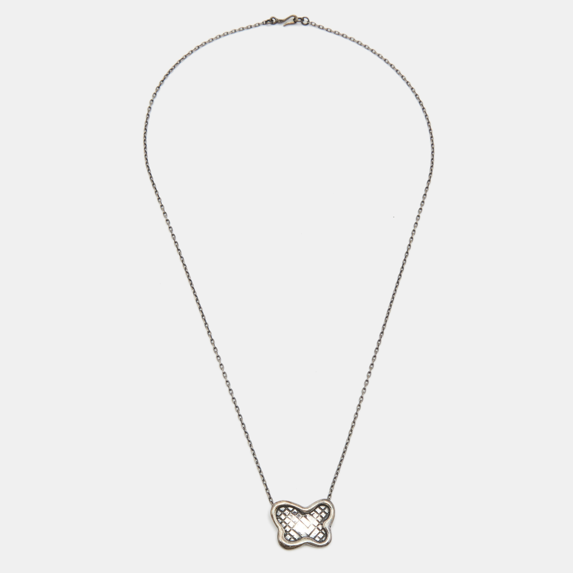 

Bottega Veneta Intecciato Butterfly Sterling Silver Pendant Necklace