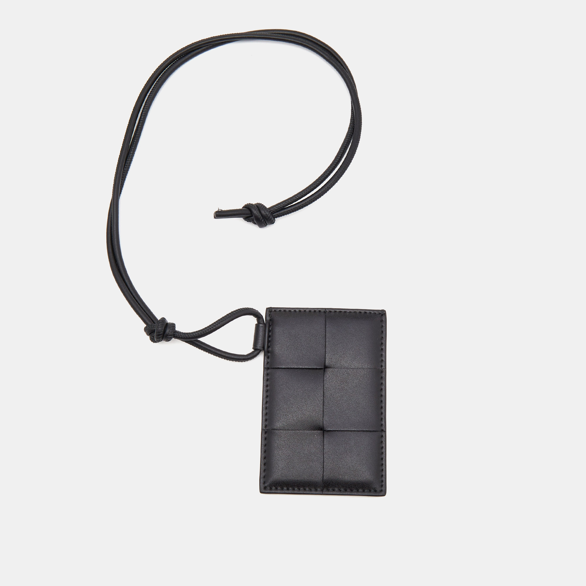 

Bottega Veneta Black Intrecciato Leather Cassette Badge Holder