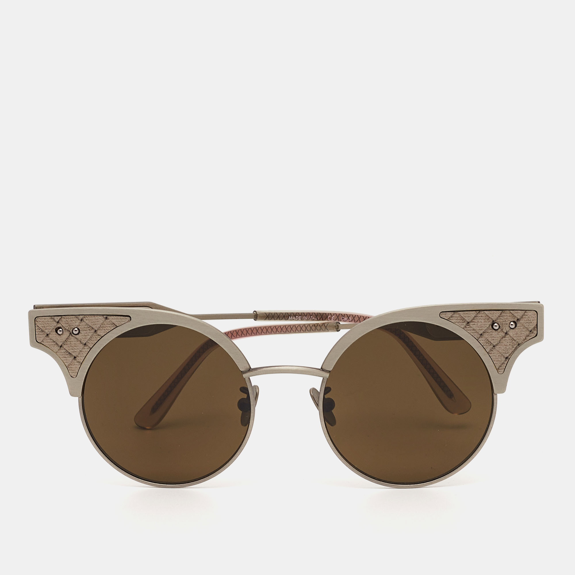 Pre-owned Bottega Veneta Black/grey Bvq113s Cat Eye Sunglasses