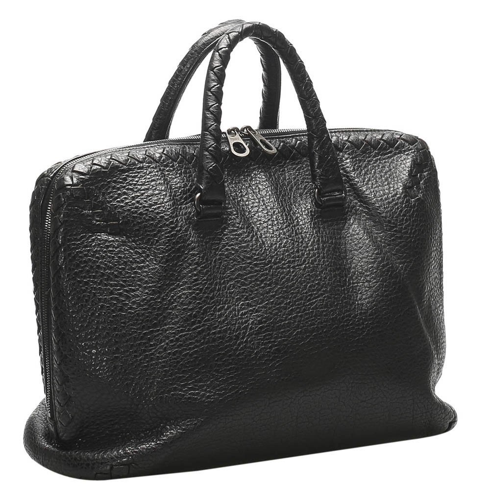 

Bottega Veneta Black Intrecciato Leather Business Bag