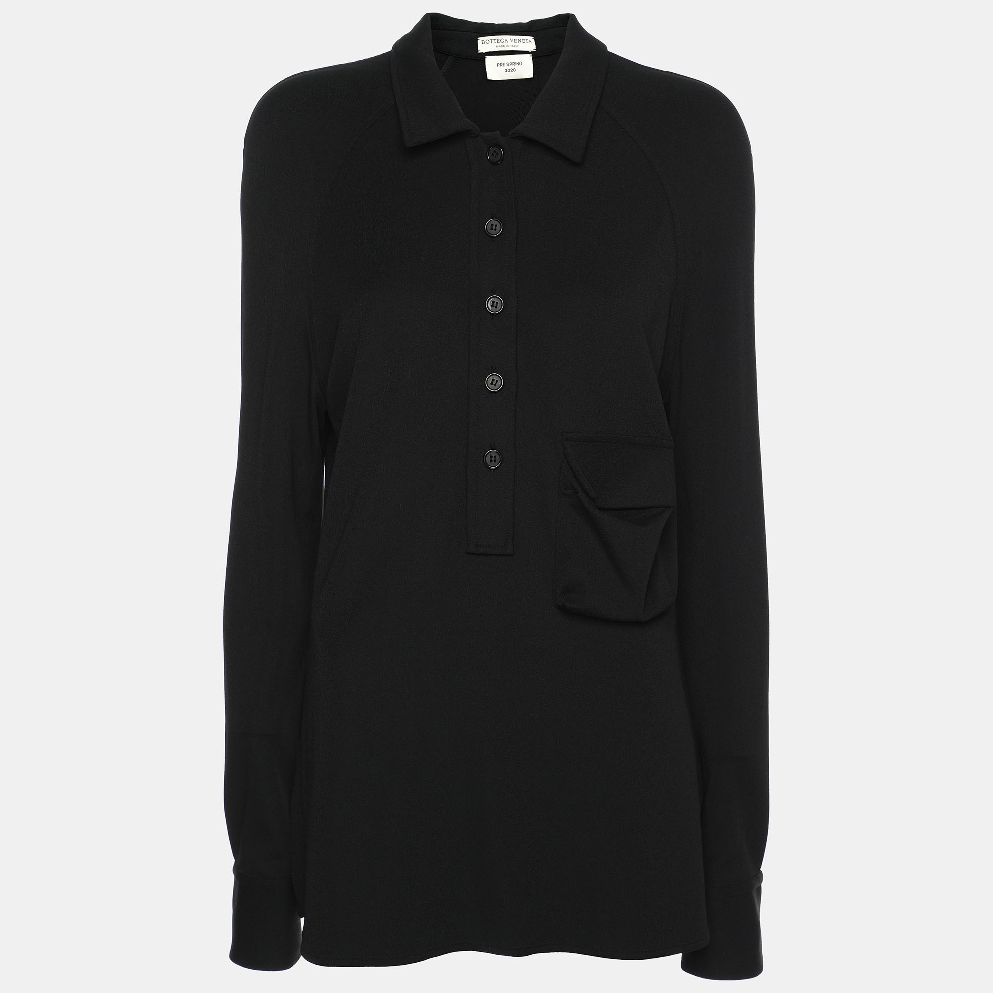 

Bottega Veneta Black Viscose Blend Long Sleeve Polo Shirt S