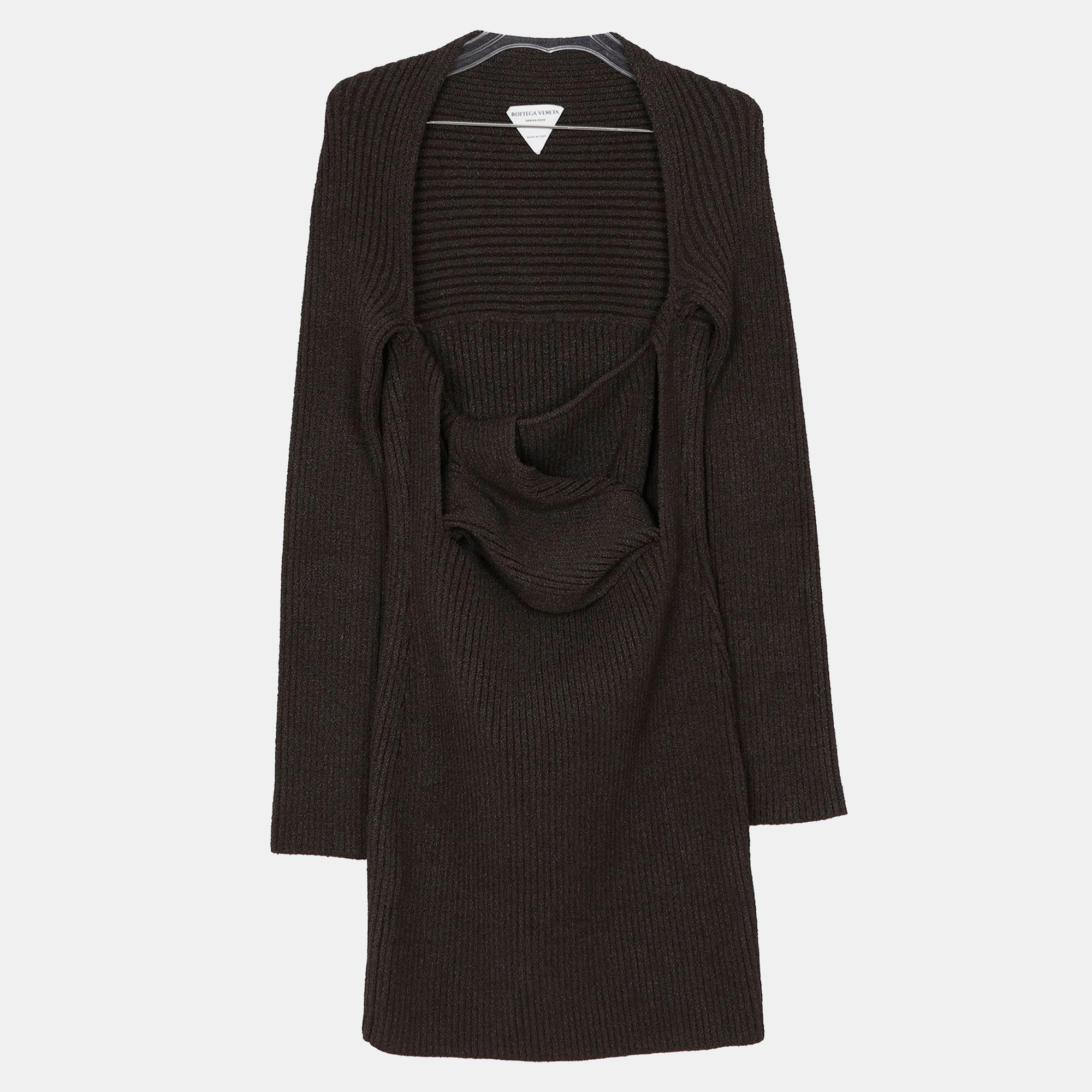 

Bottega Veneta Brown Rib Knit Dress Size