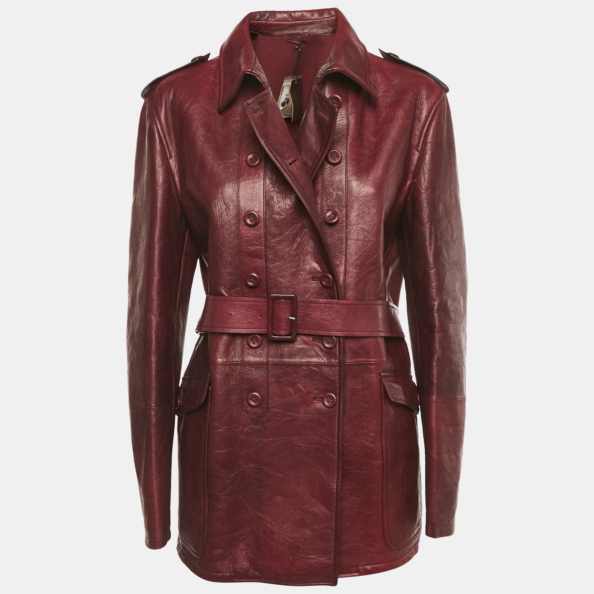 BOTTEGA VENETA Pre-owned Red Double Breasted Leather Jacket L