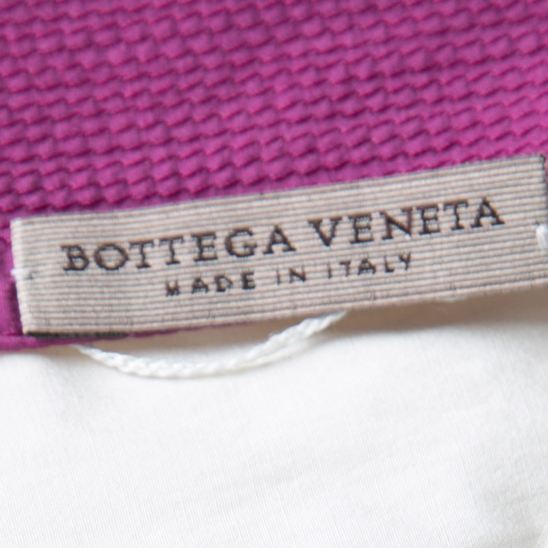 Pre-owned Bottega Veneta Cream And Purple One Shoulder Tunic Top M