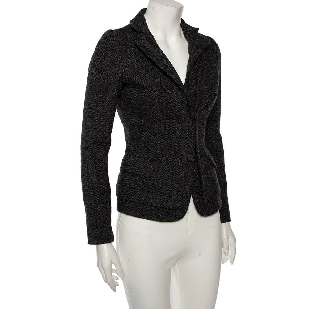 

Bottega Veneta Charcoal Grey Wool Single Breasted Blazer