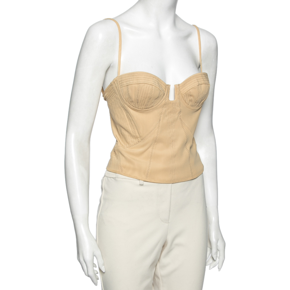 

Bottega Veneta Beige Knit Corset Top