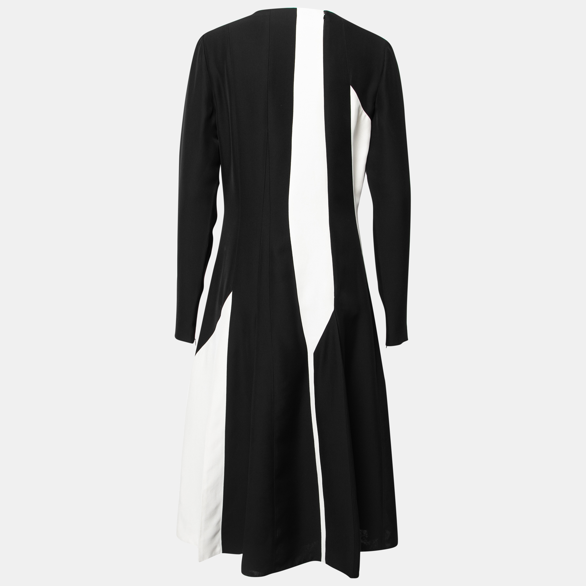 

Bottega Veneta Monochrome Patterned Crepe Pleated Midi Dress, Black
