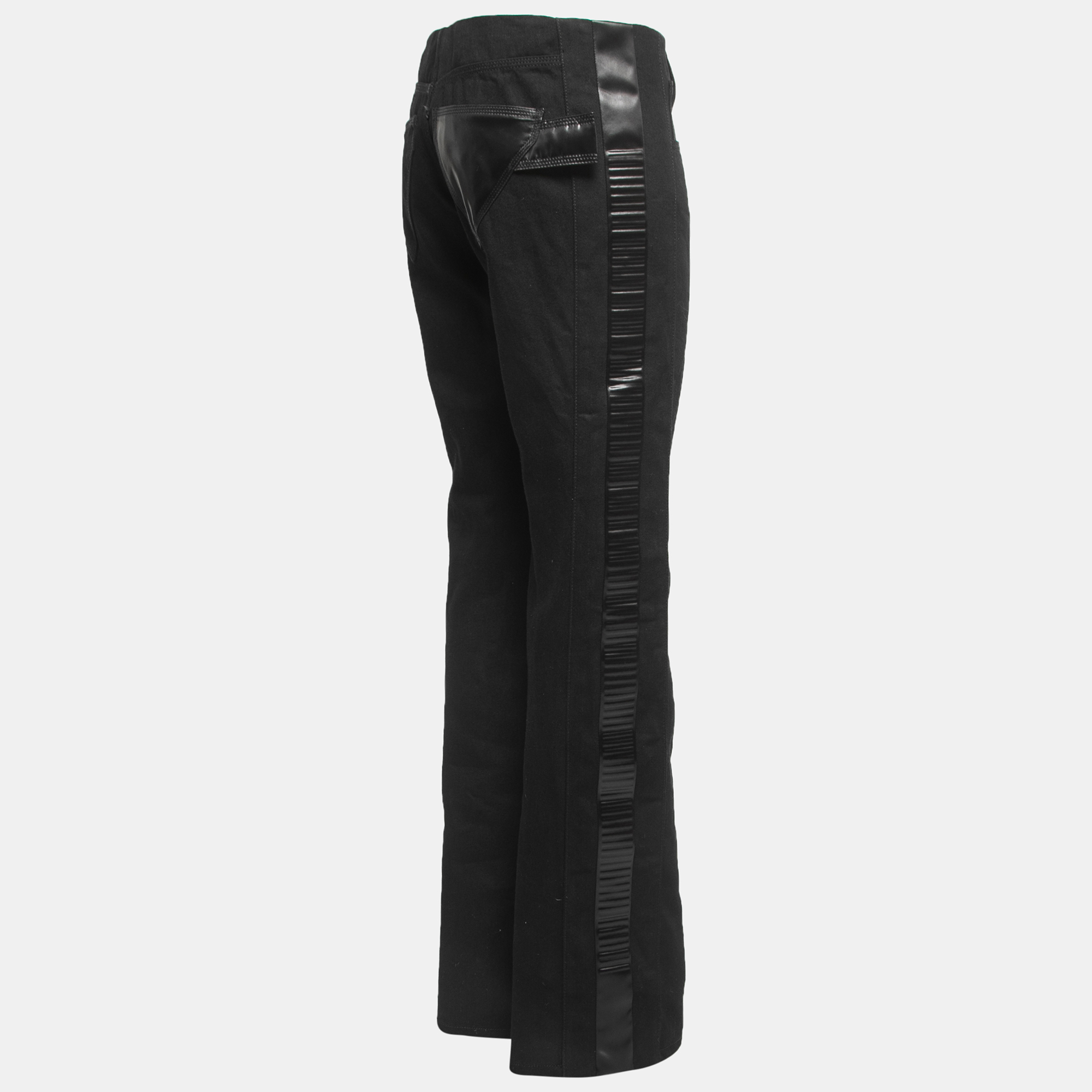 

Bottega Veneta Black Denim Trim Detail High Waist Jeans