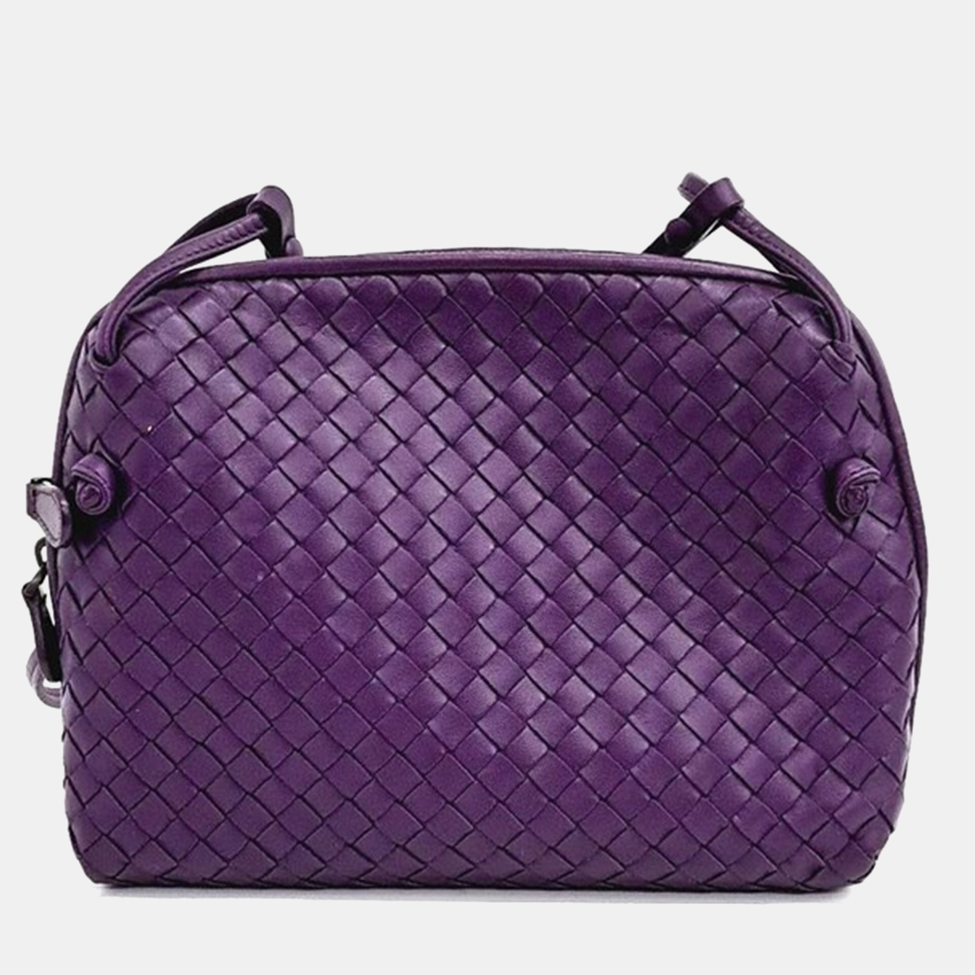 

Bottega Veneta Purple Intrecciato Leather Nodini Crossbody Bag