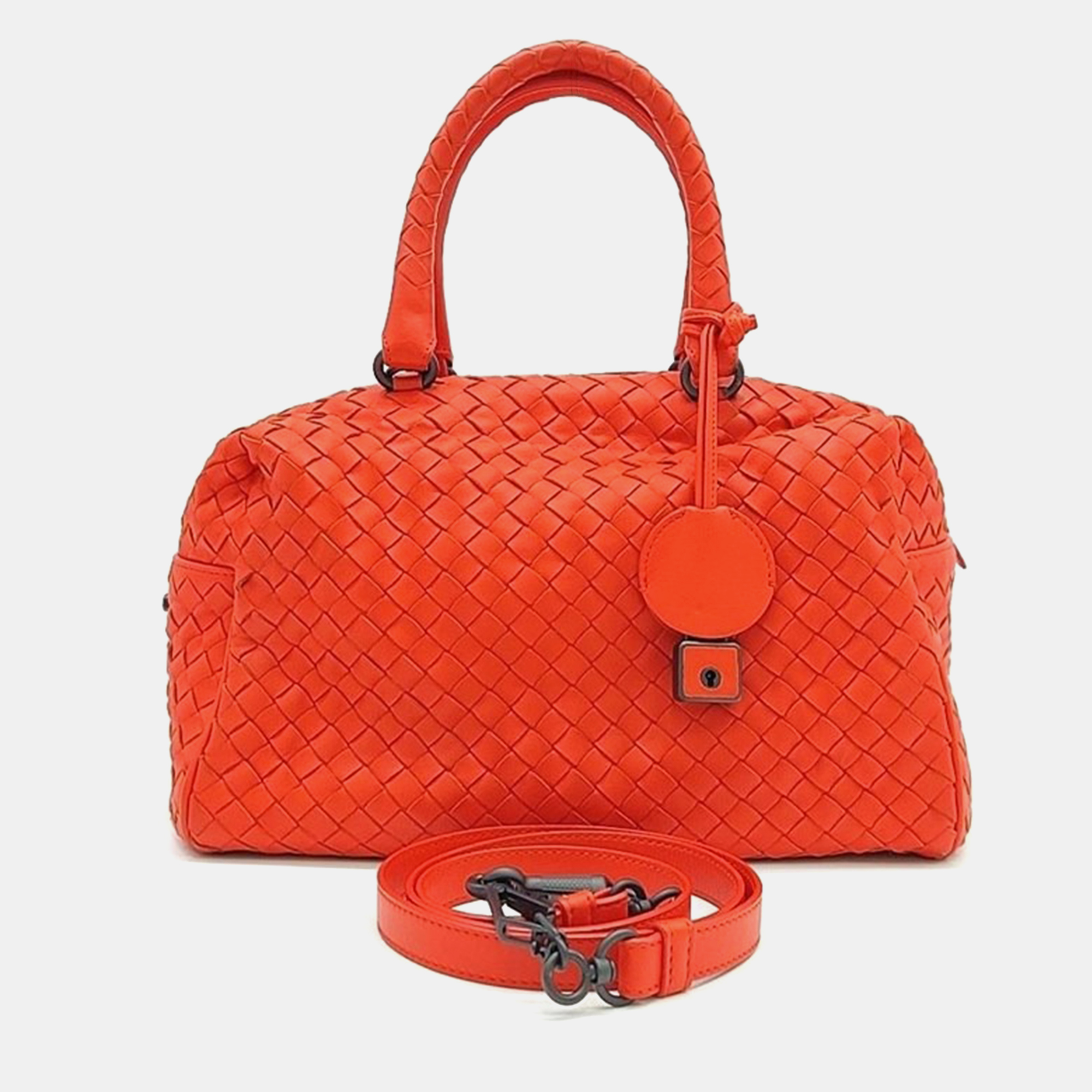 

Bottega Veneta Red Leather Mesh Tote Bag