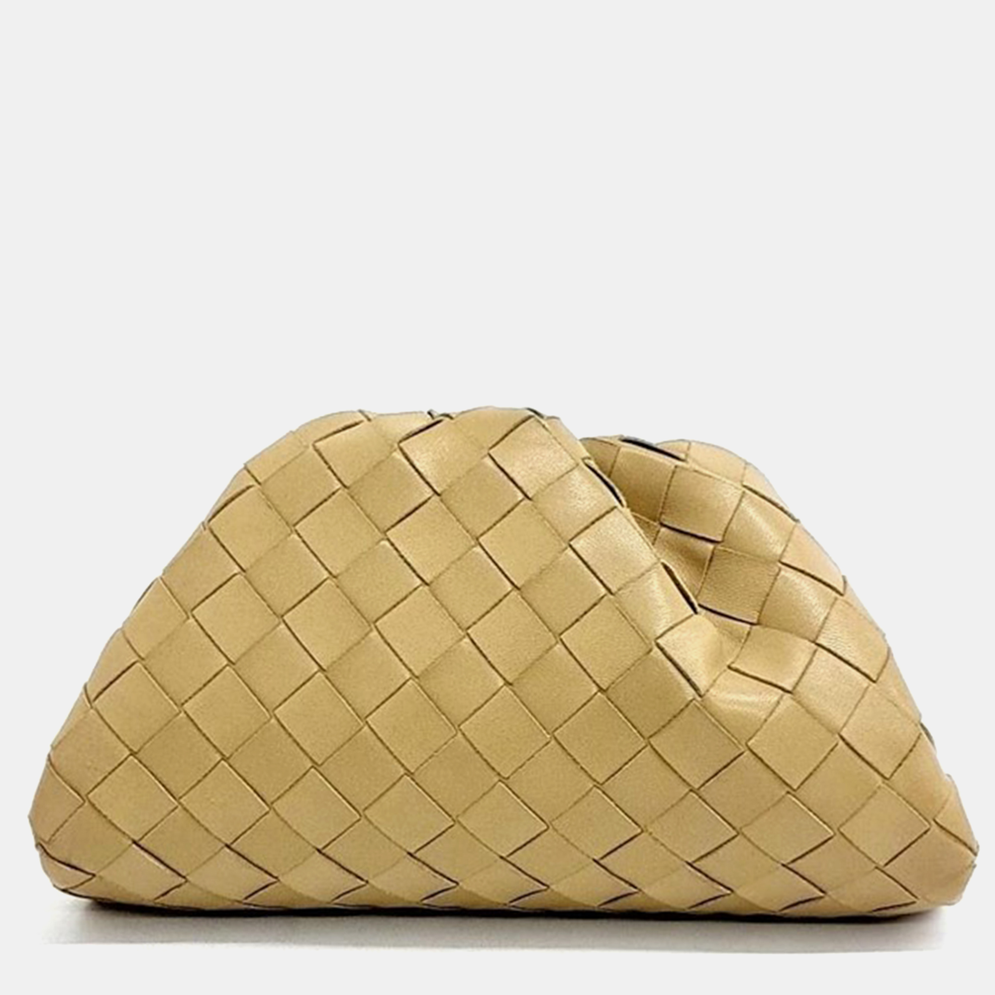 

Bottega Veneta Yellow/Beige Leather Mesh Pouch Crossbody Bag