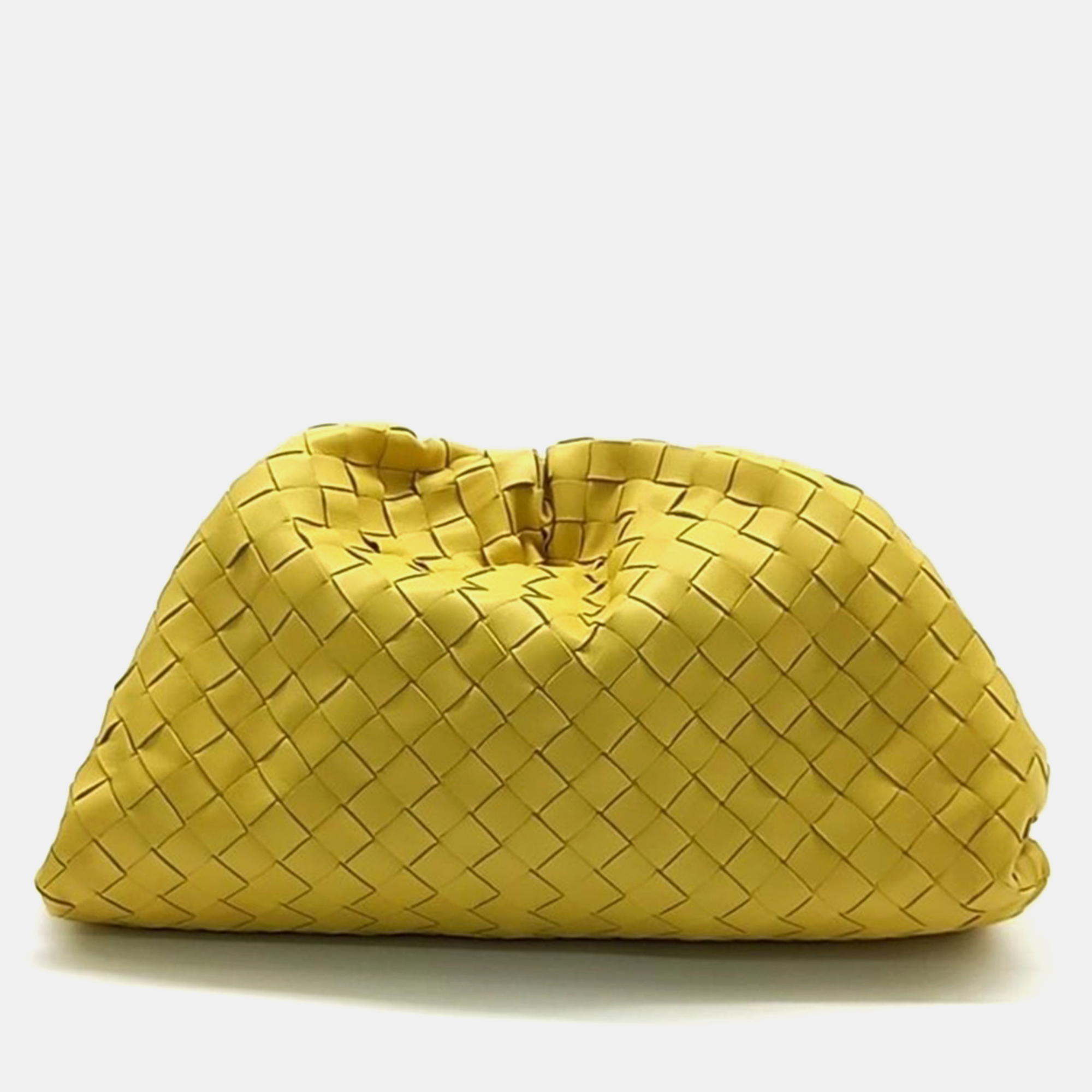 

Bottega Veneta Mash Butter Calf Pouch, Yellow