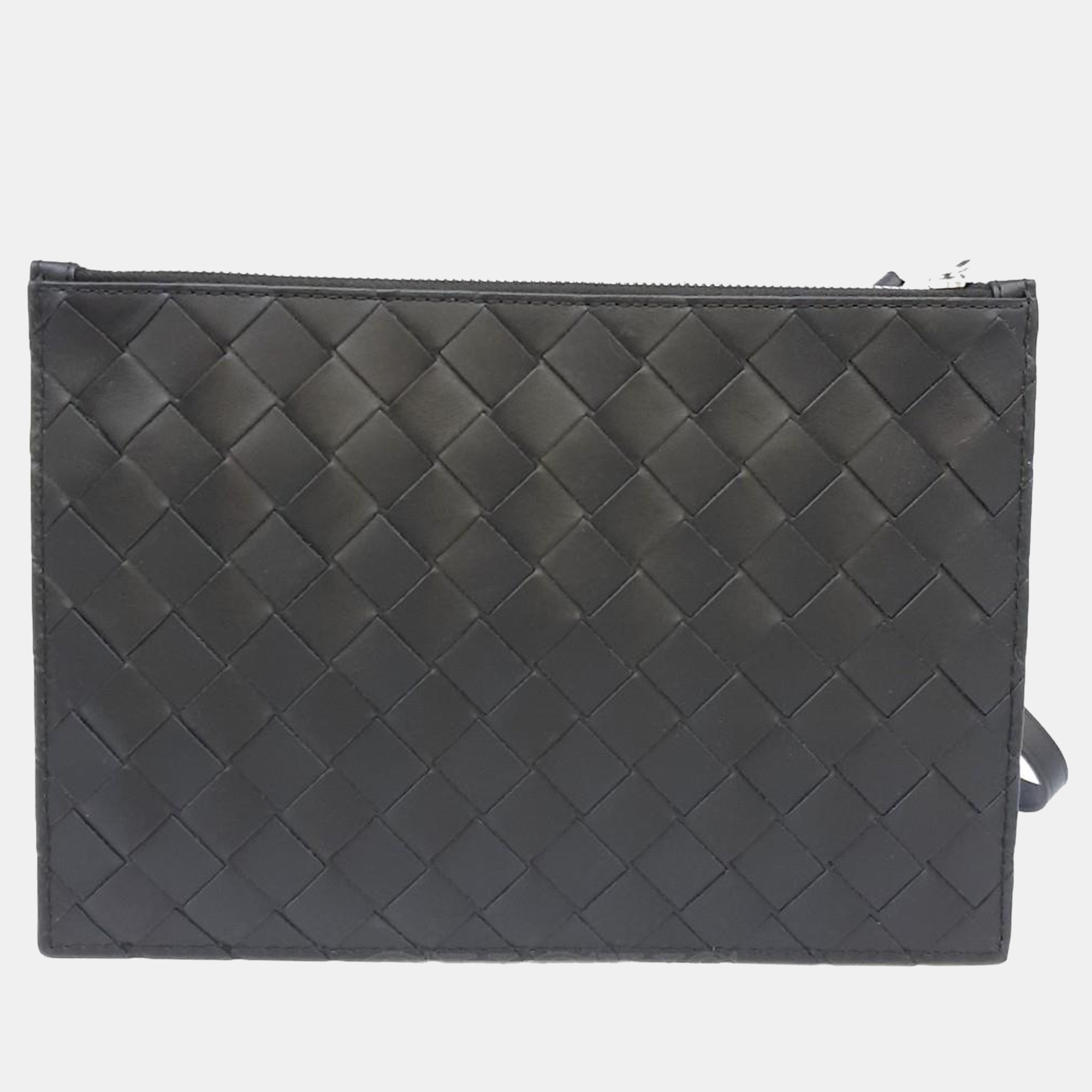 

Bottega Veneta Black Intrecciato Leather Zip Wristlet Pouch