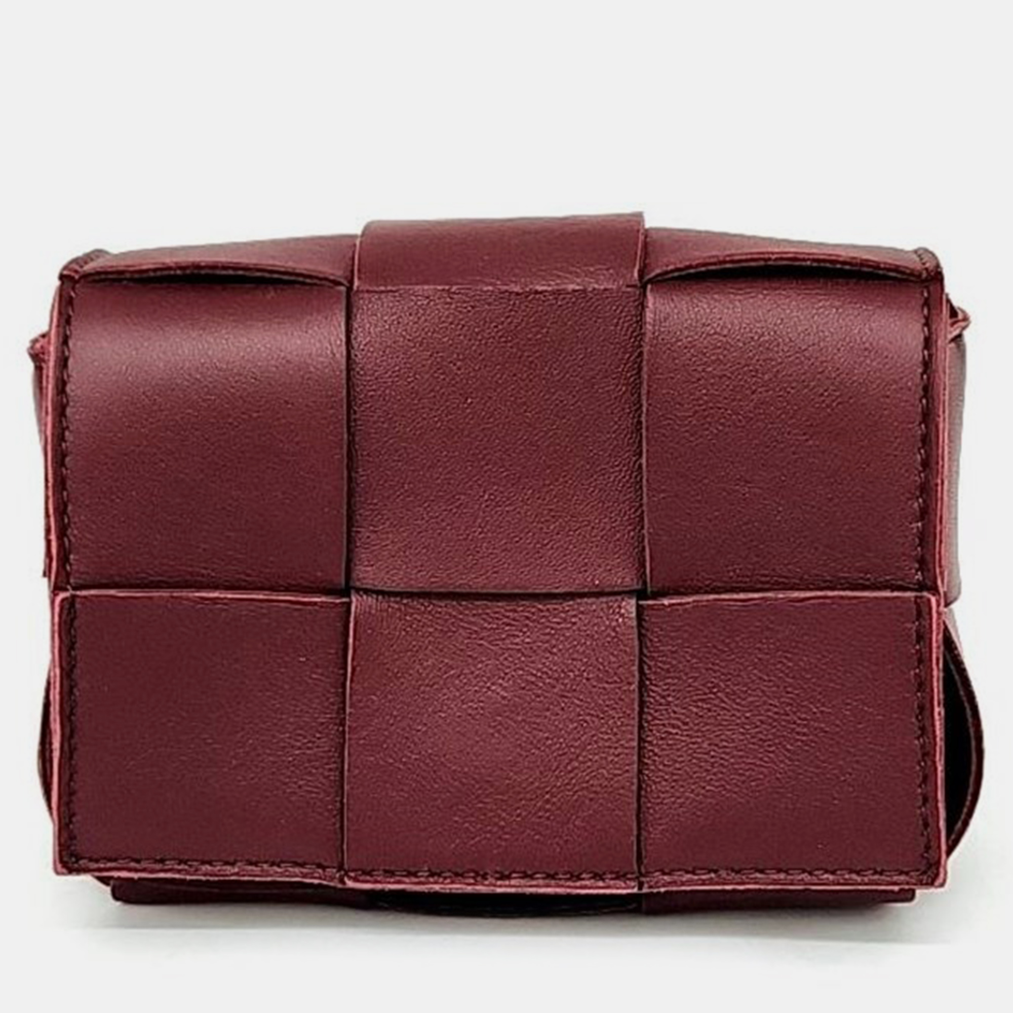 

Bottega Veneta Burgundy Maxi Intrecciato Cassette Crossbody Bag