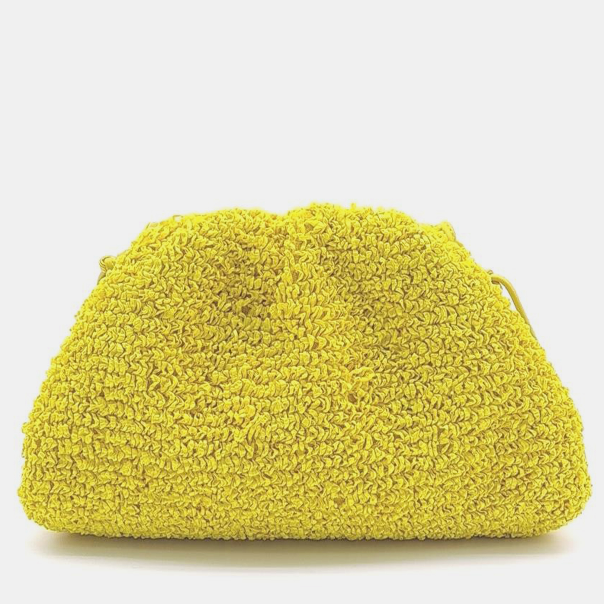 

Bottega Veneta Mirabelle Boucle Curly Raffia The Mini Pouch, Yellow