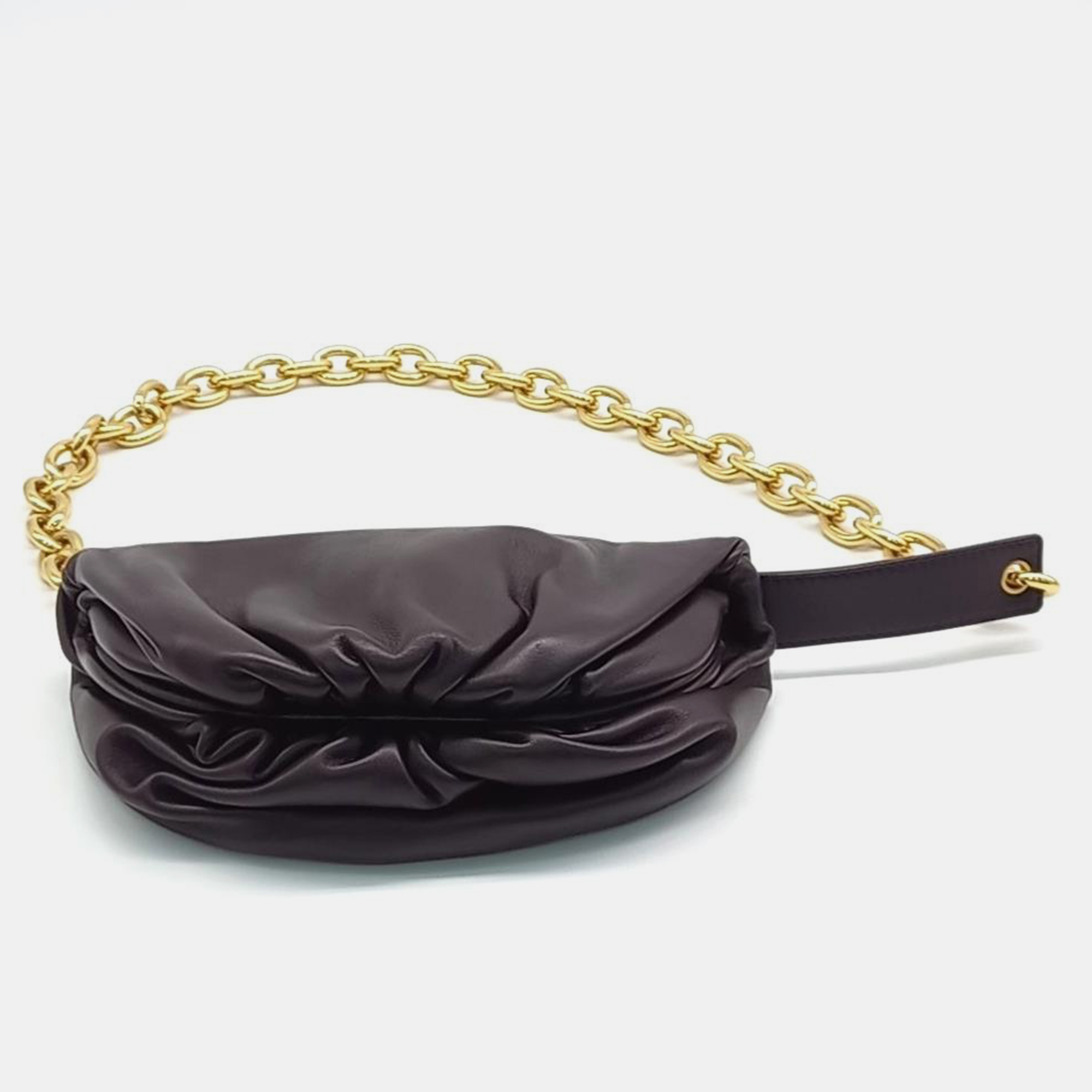 Pre-owned Bottega Veneta Chain Belt Bag In Black