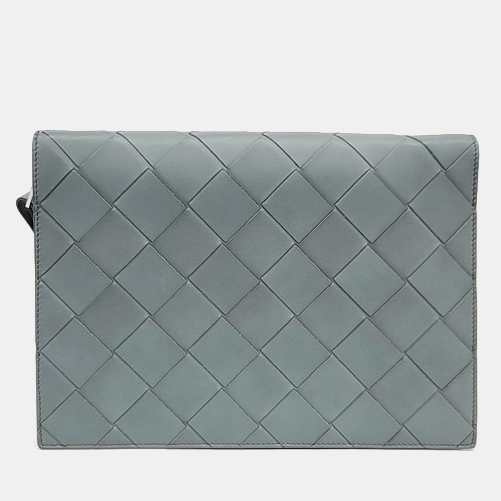 Pre-owned Bottega Veneta Mesh Clutch In Grey