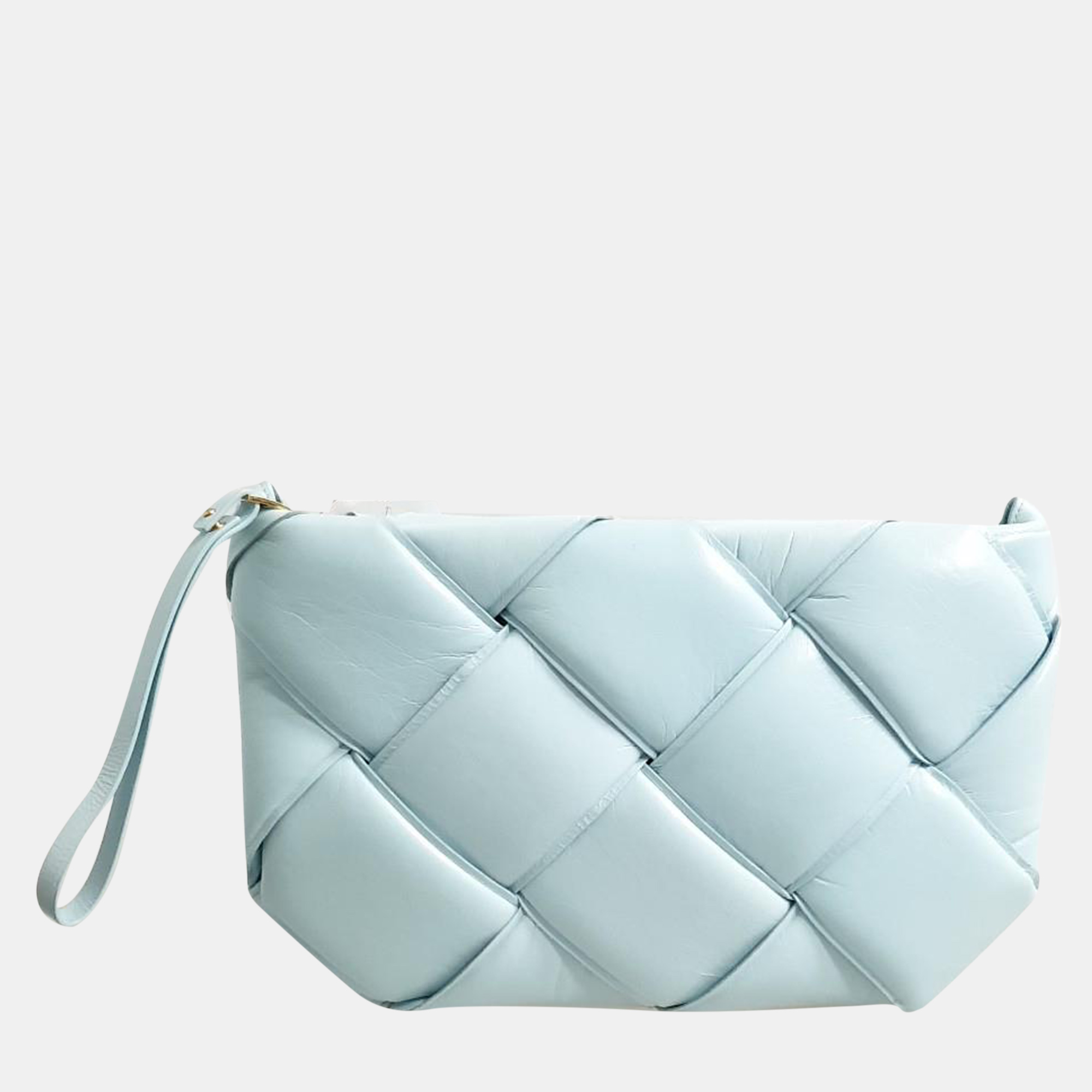 Pre-owned Bottega Veneta Padded Clutch In Blue