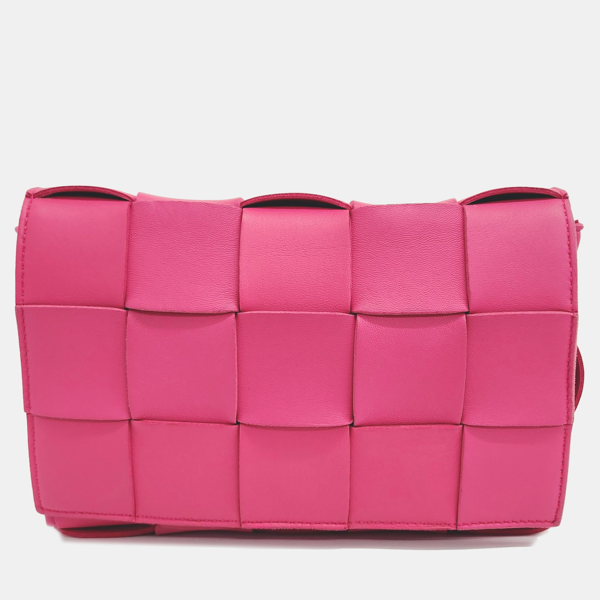 

Bottega Veneta Pink Leather Cassette Shoulder Bag