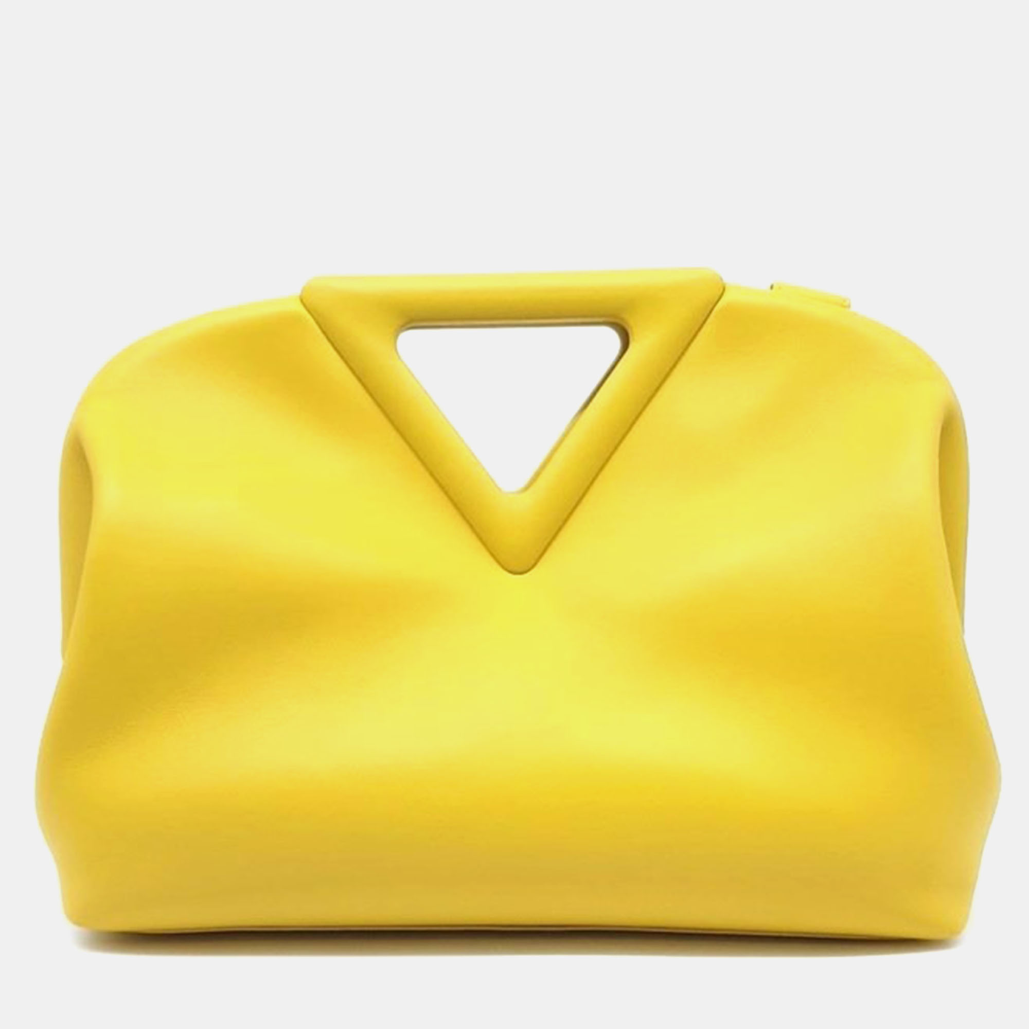 

Bottega Veneta Yellow Leather Point Top Handle Bag