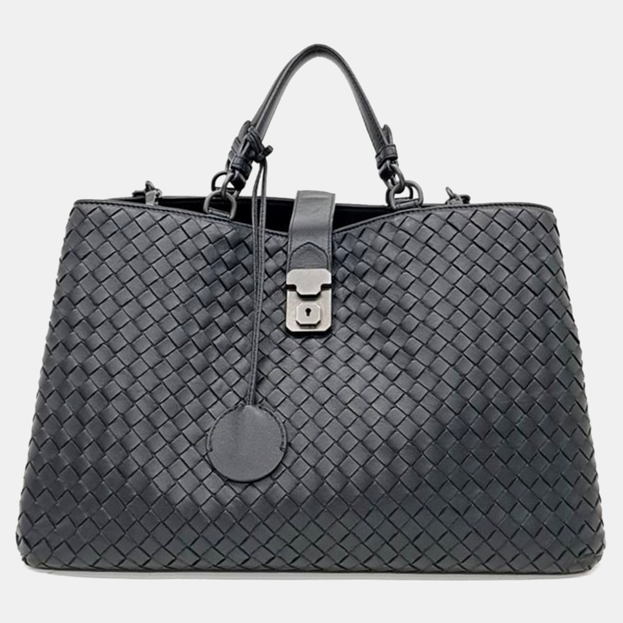 

Bottega Veneta Mesh Roman Bag, Black