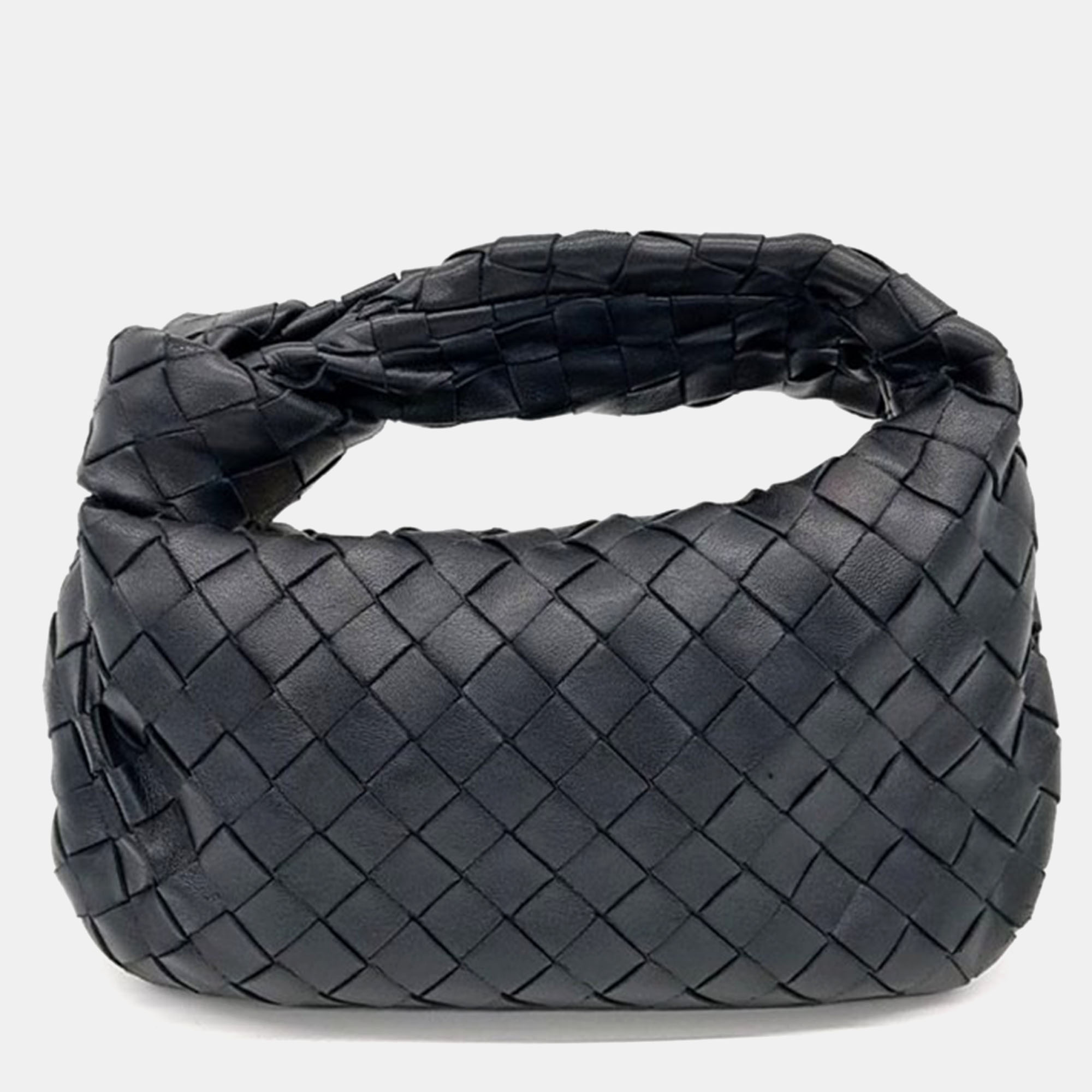 

Bottega Veneta Black Leather Jodie Mini Top Handle Bag