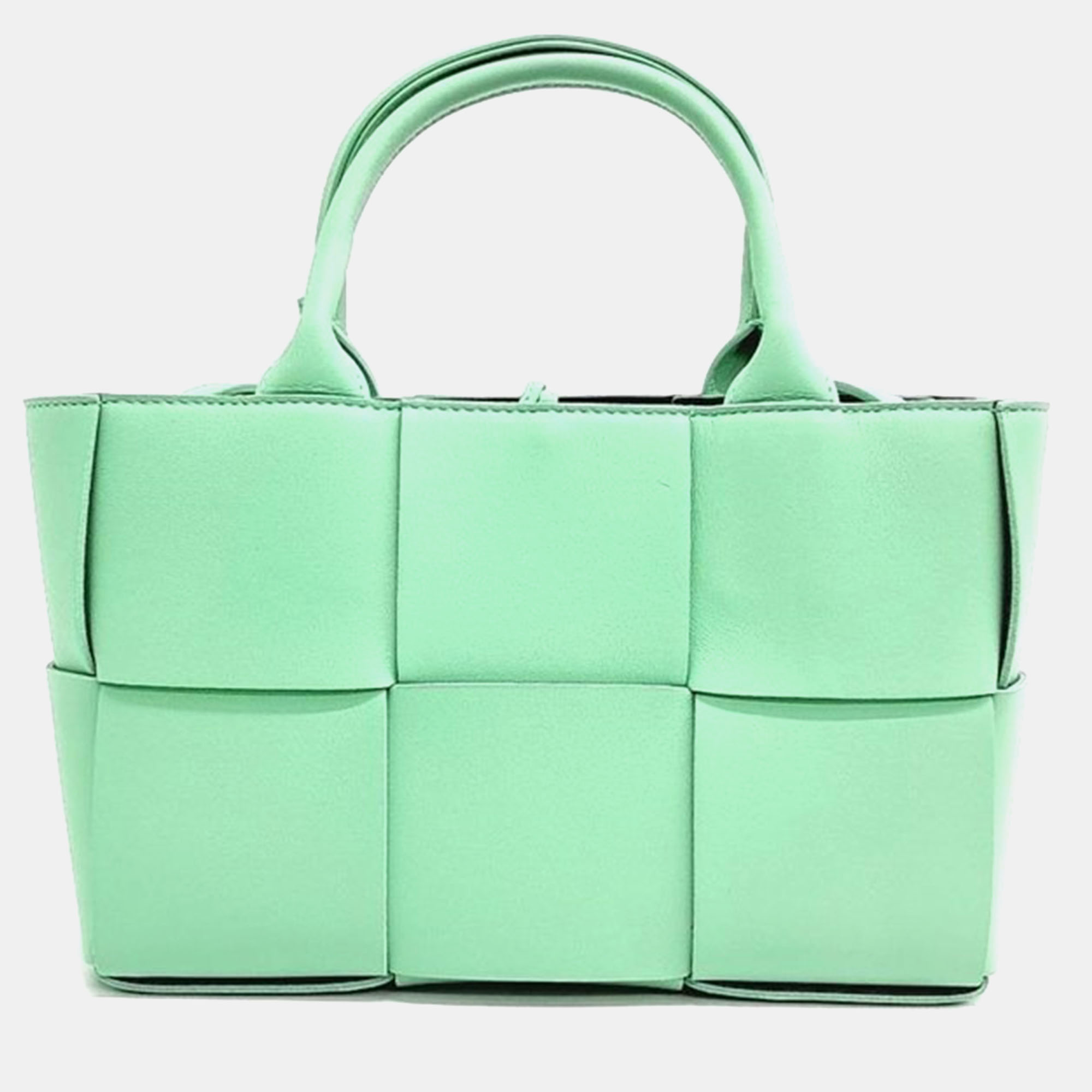 

Bottega Veneta Green Leather Arco Mini Tote Bag