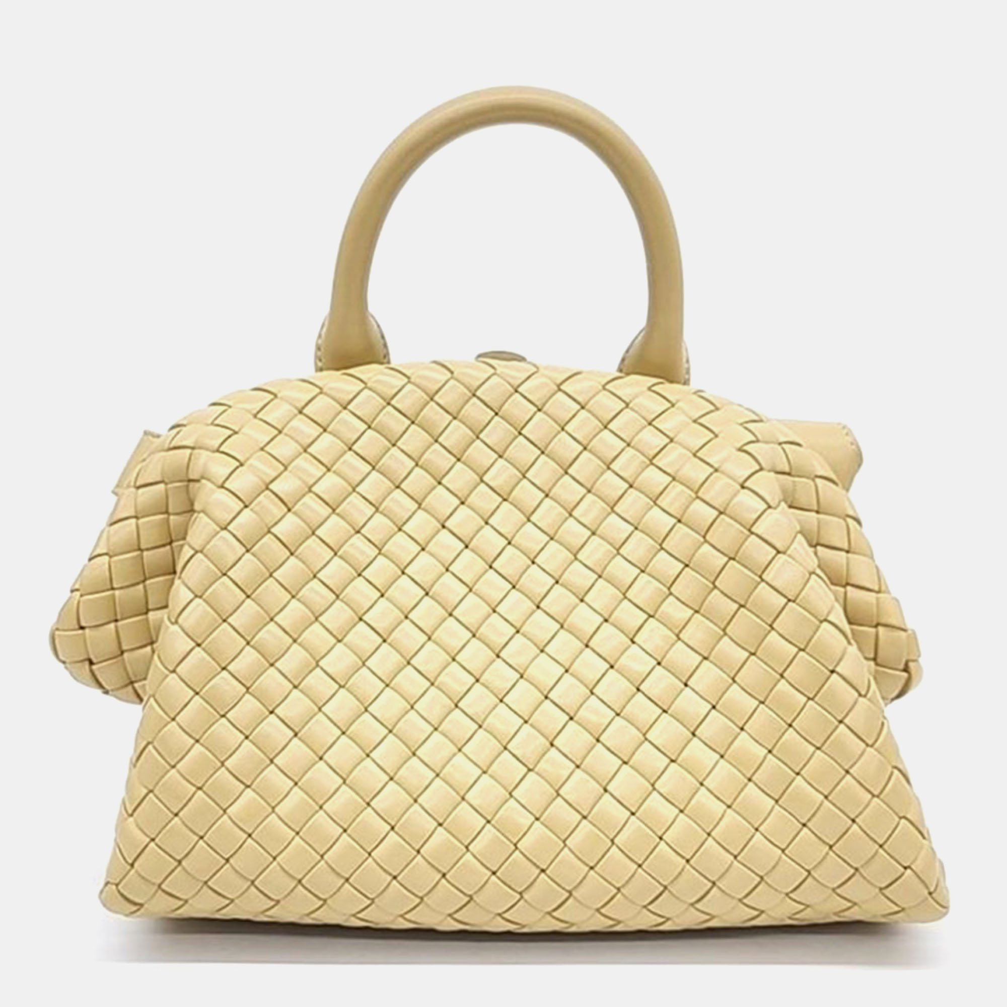 Pre-owned Bottega Veneta Small Handle Bag In Beige