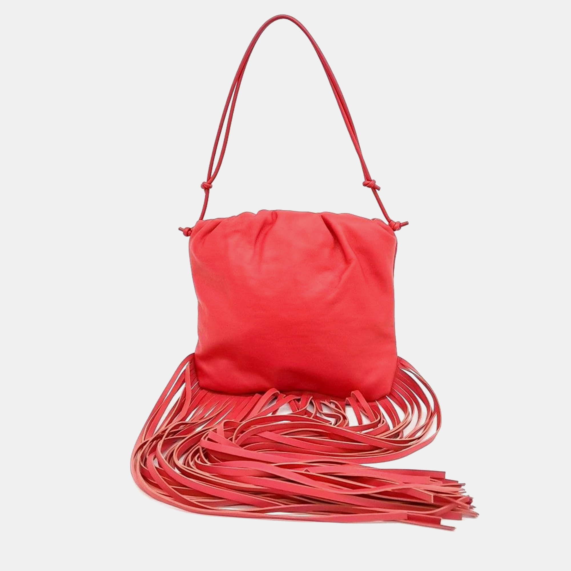 

Bottega Veneta Red Leather Fringe Shoulder Bag